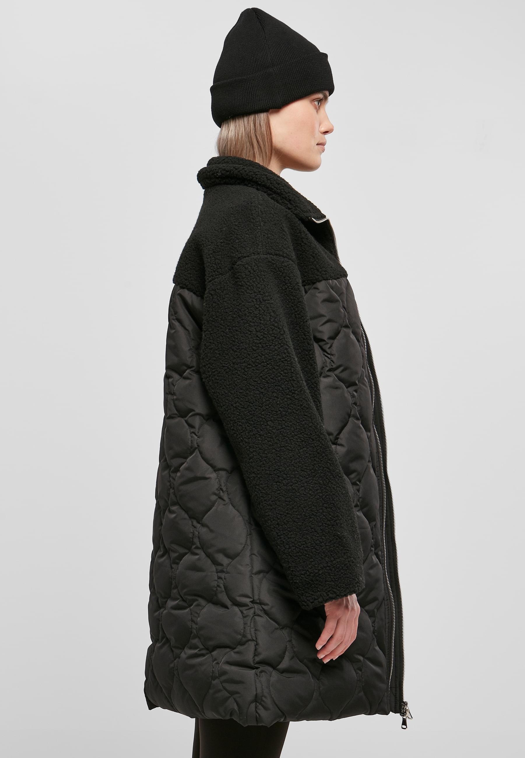 URBAN CLASSICS Winterjacke »Urban Classics Damen Ladies Oversized Sherpa Quilted Coat«, (1 St.), ohne Kapuze