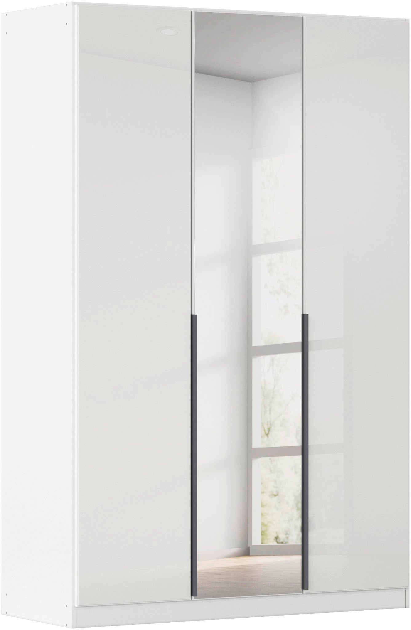 OTTO home Drehtürenschrank "Kleiderschrank Schrank Garderobe AGORDO mit Glasfront und Spiegel" in zwei Griff-Farben, Breiten 91-405 cm, durchdachte Innenausstattung, in 8 Breiten und 2 Höhen MADE IN GERMANY