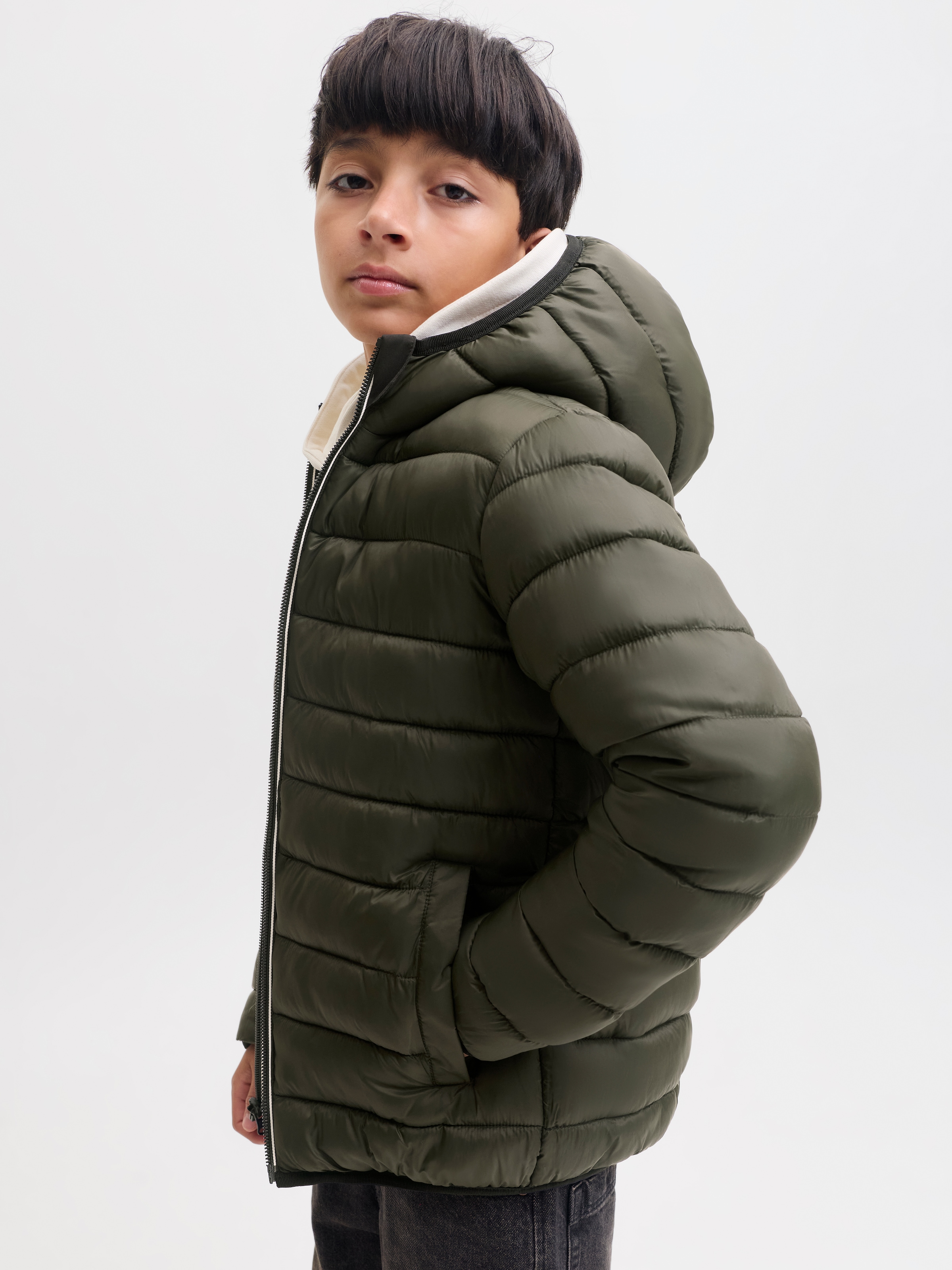 Jack & Jones Junior Wendejacke »JJEBROOKLYN REVERSIBLE JACKET SN JNR« mit Kapuze Kunstfaser, zum Wenden