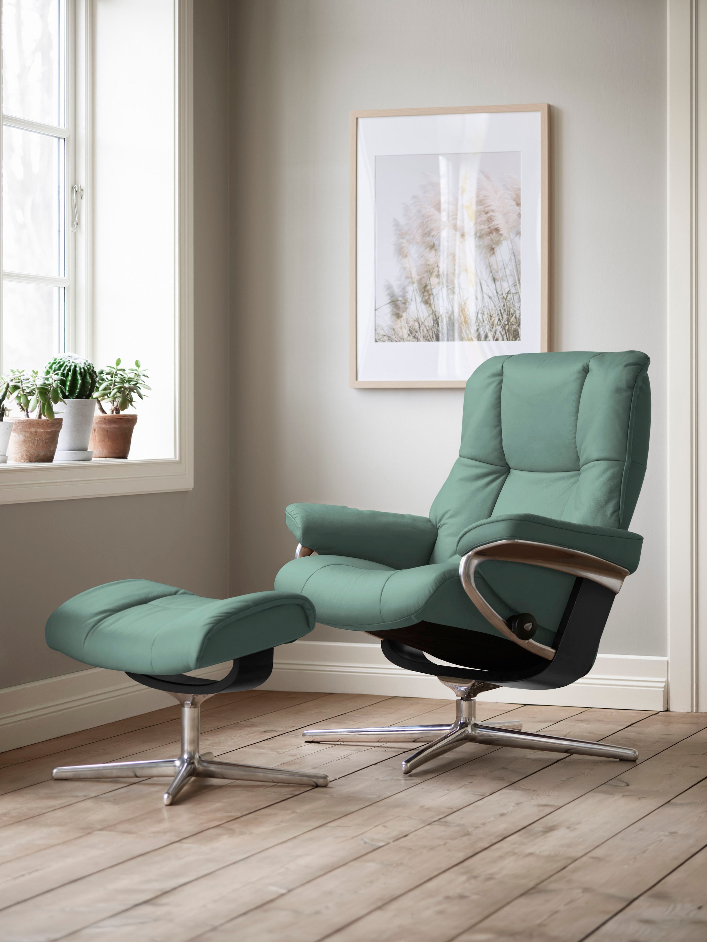 Stressless Relaxsessel "Mayfair" mit Cross Base, Größe S, M & L, Holzakzent Schwarz