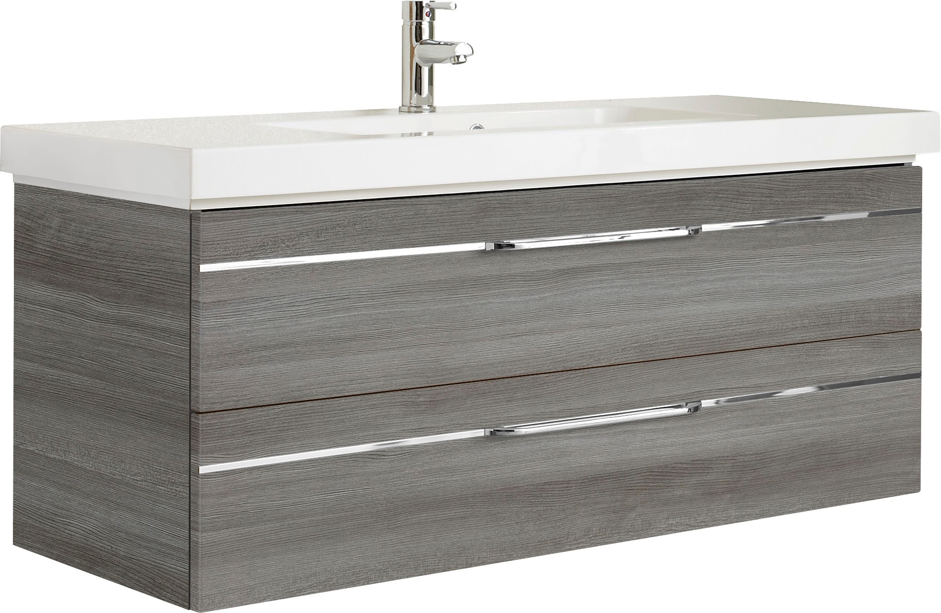 Saphir Badmöbel-Set »Balto Sprint 2-teilig, Mineralmarmor-Waschtisch mit LED-Spiegelschrank«, (2 St.), Badezimmer Set inkl. Türdämpfer, 3 Türen, 2 Schubladen