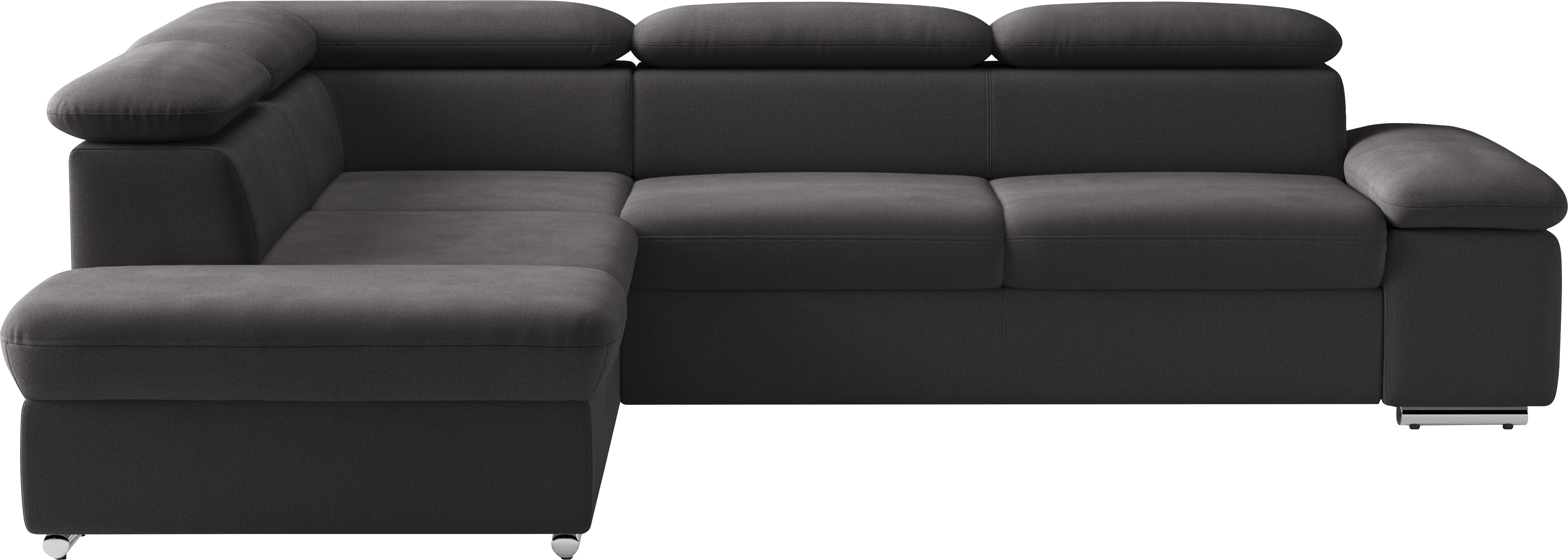 sit&more Ecksofa "Valantine L-Form, B: 272 cm, Armteilverstellung, Kopfteilverstellung" mit Schlaffunktion, Komfortsofa, modern