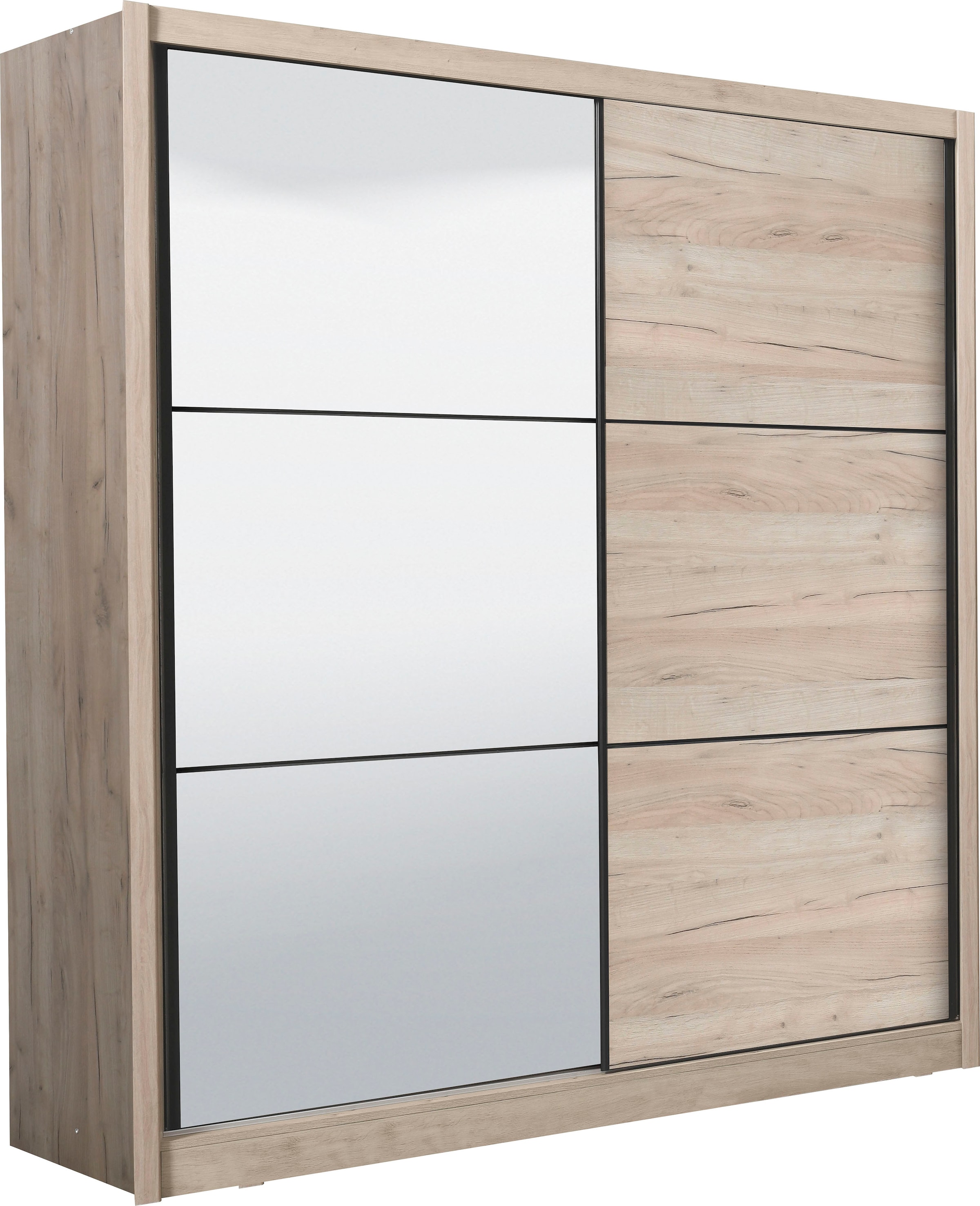 INOSIGN Schwebetürenschrank »Navara Kleiderschrank mit Spiegel Wäscheschrank Garderobe«, mit großzügiger Innenausstattung, FSC®-zertifiziert, in 3 Breiten
