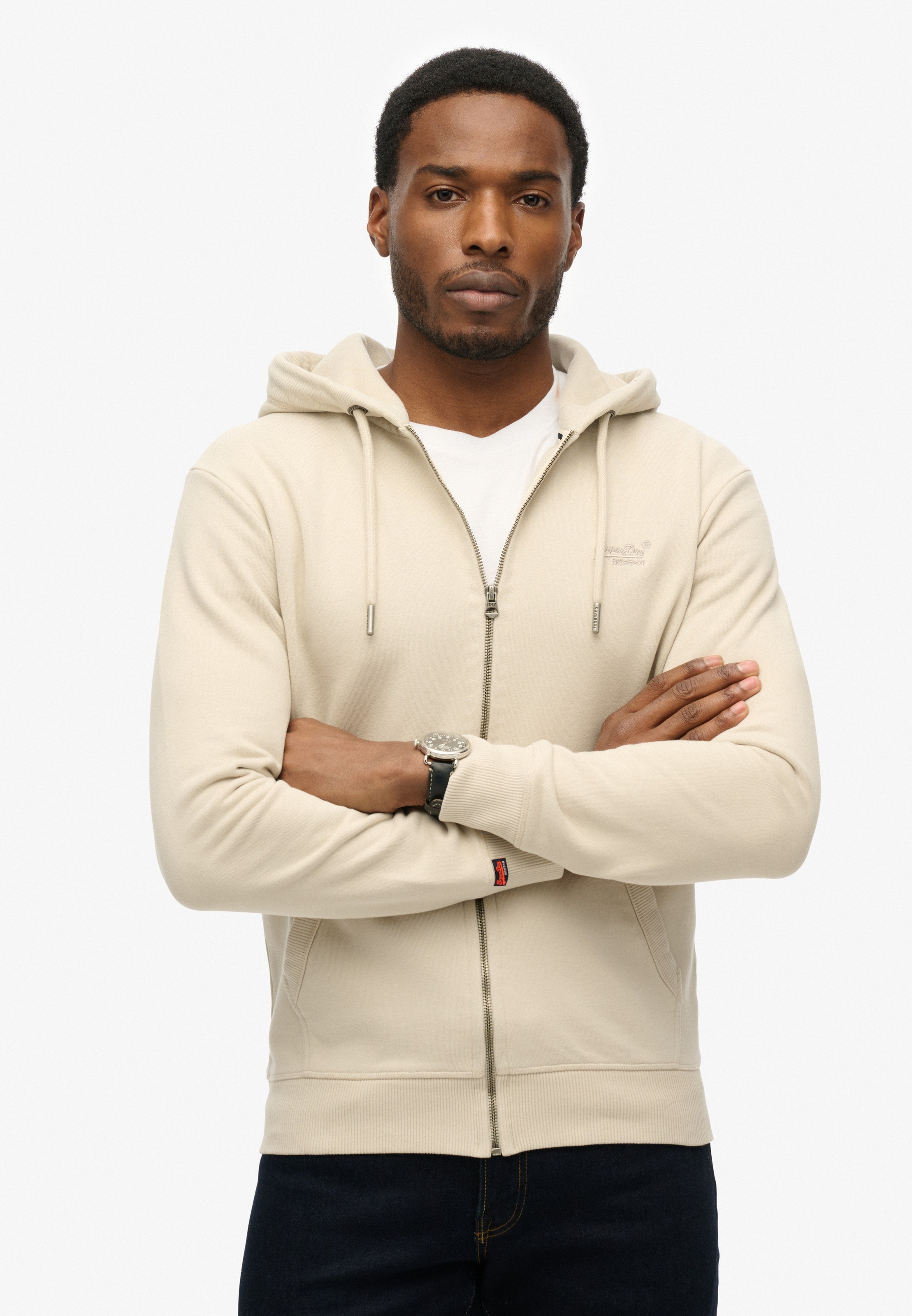 Superdry Kapuzensweatjacke "ESSENTIAL LOGO ZIP HOODIE HB" Baumwollmischung, günstig online kaufen
