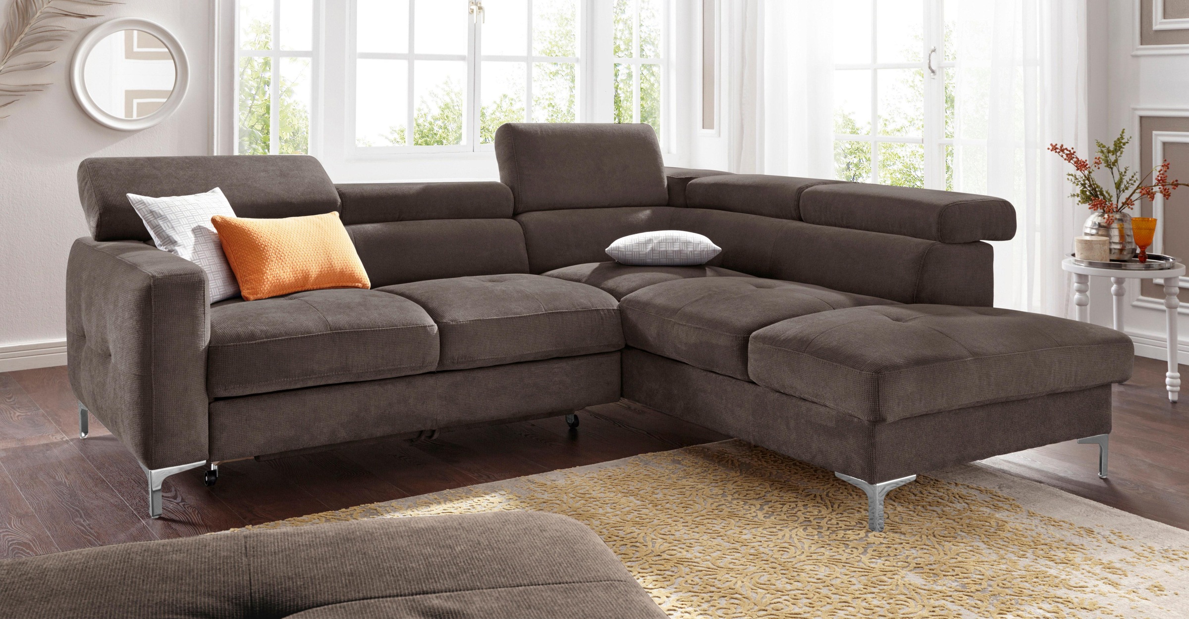 COTTA Ecksofa "Sammy L-Form", mit Kopfteilverstellung, wahlweise mit Bettfu günstig online kaufen
