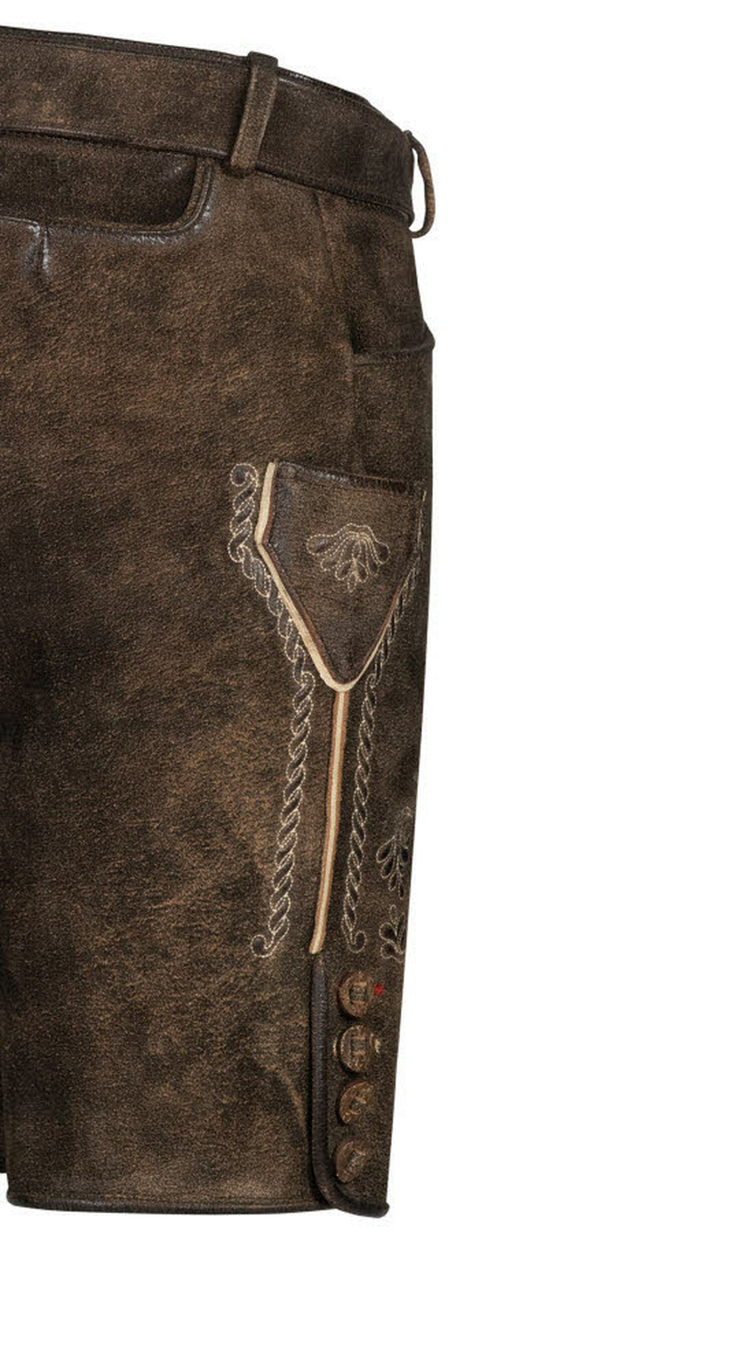 Nübler Trachtenlederhose »Lederhosen kurz Latz Hansi«