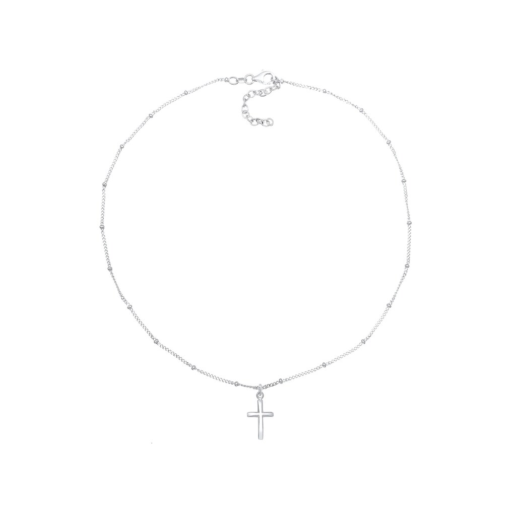 Elli Collier »Choker Kugelkette Kreuz Glaube 925 Silber«