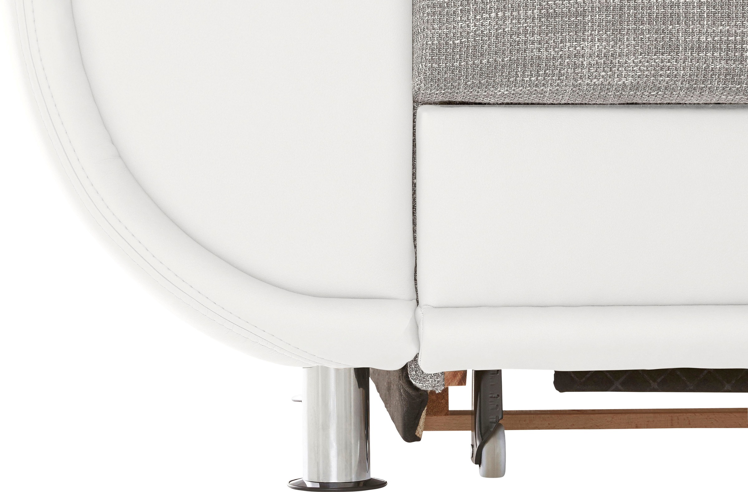 TRENDMANUFAKTUR Ecksofa »Rondo 3, zeitlos und modern, im Materialmix, L-Form«, wahlweise Federkern für hohen Sitzkomfort, wahlweise Bettfunktion
