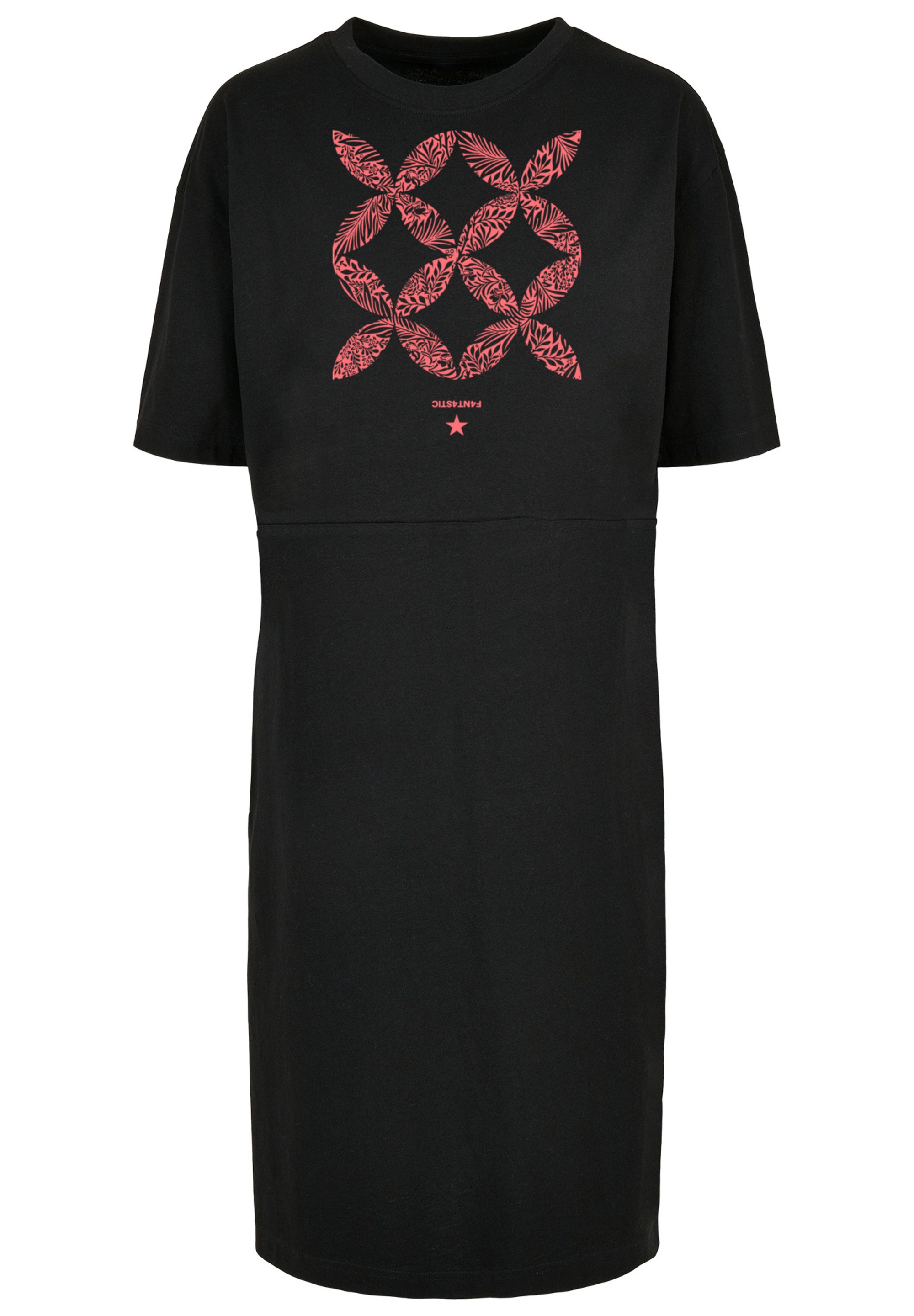 F4NT4STIC Shirtkleid "Blumenmuster Coral" Ohne Taschen Print günstig online kaufen