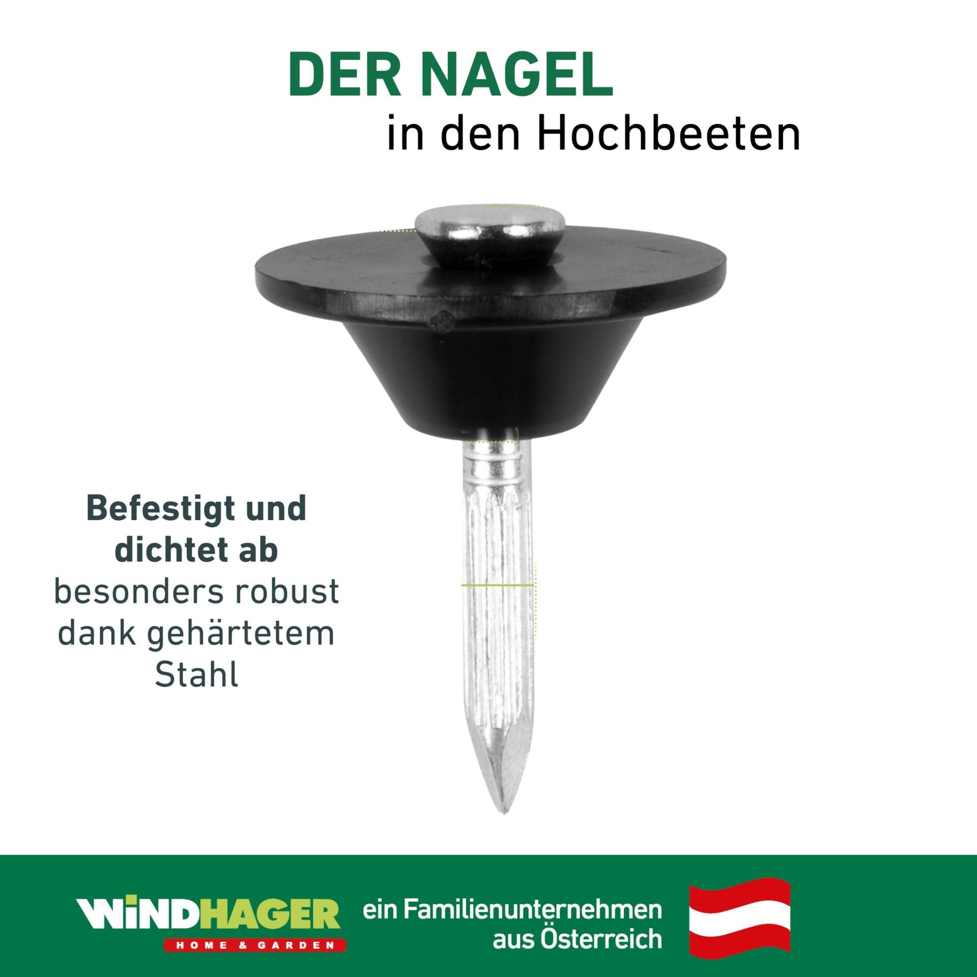 Windhager Hochbeet »Befestigungsnägel für Hochbeet Noppenfolie 100 Stk.« robuste Stahl Dichtnägel für Noppenbahn 3,5 x 30 mm