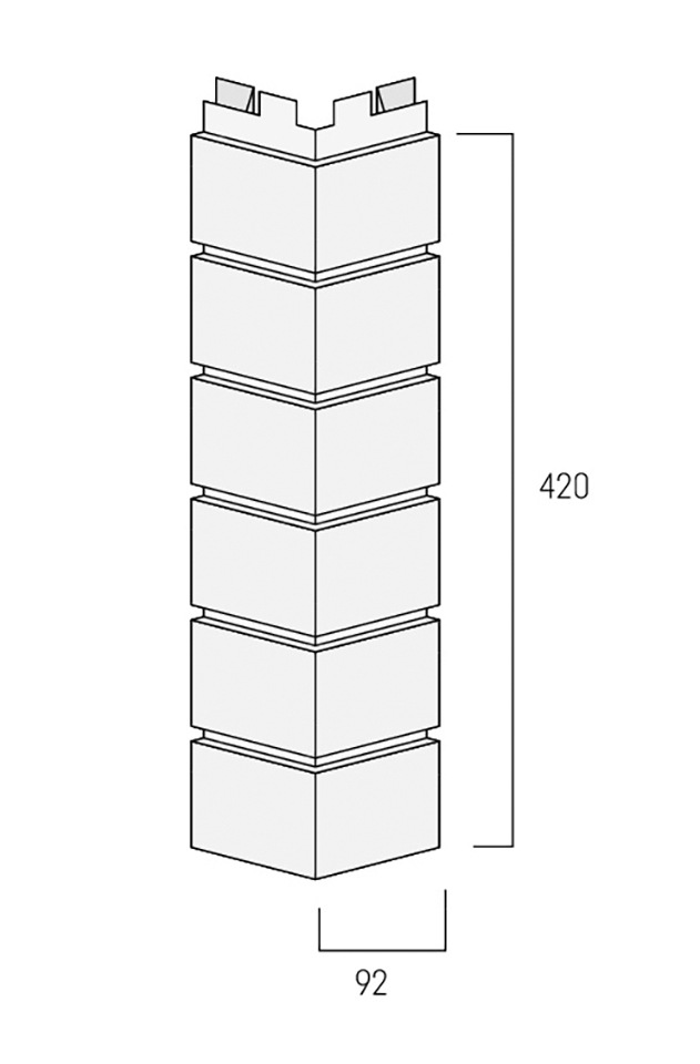 Baukulit VOX Verblender Solid Brick York Außenecke, (Set