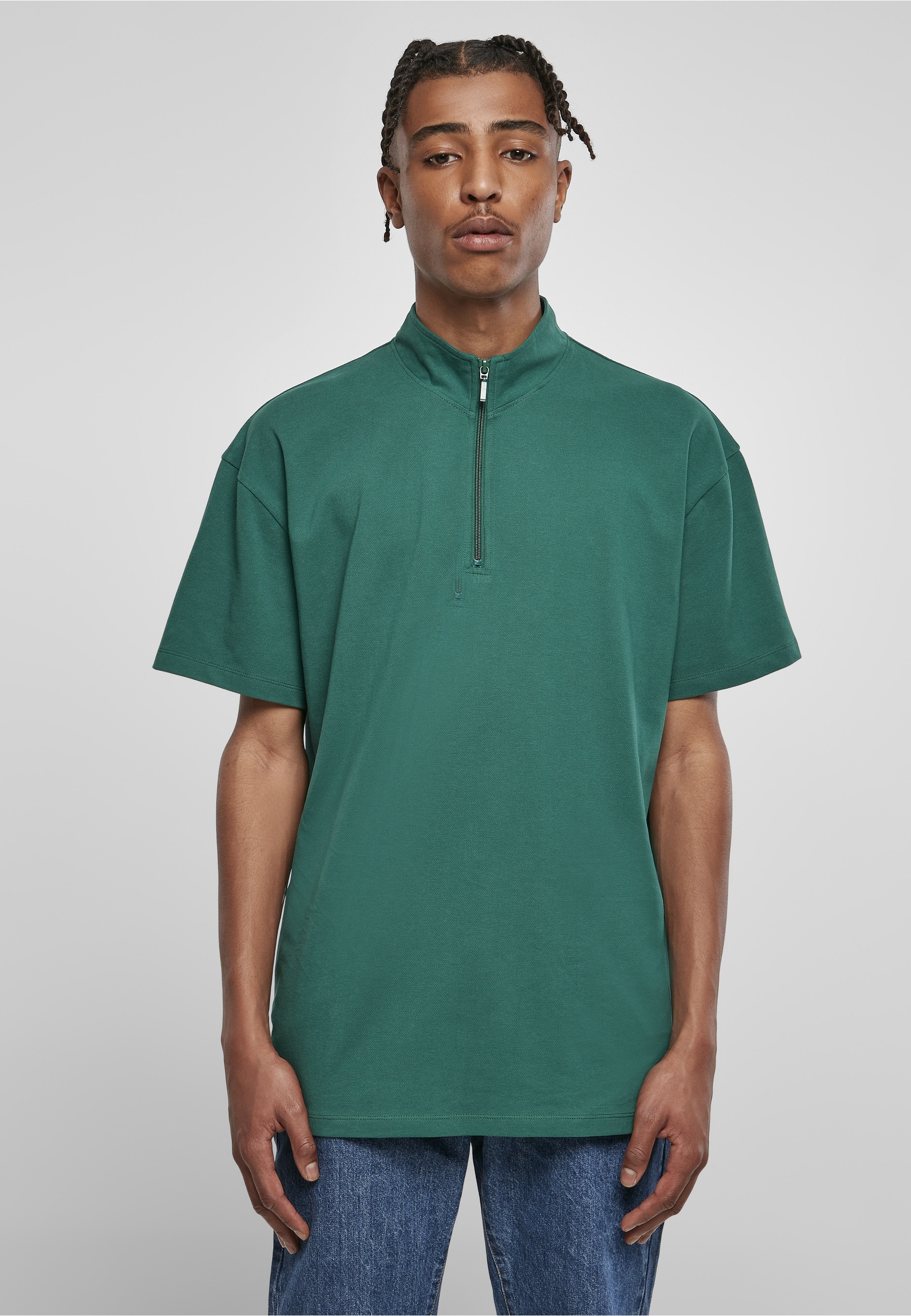 URBAN CLASSICS T-Shirt »Urban Classics Herren Boxy Zip Pique Tee« 1 Stk.