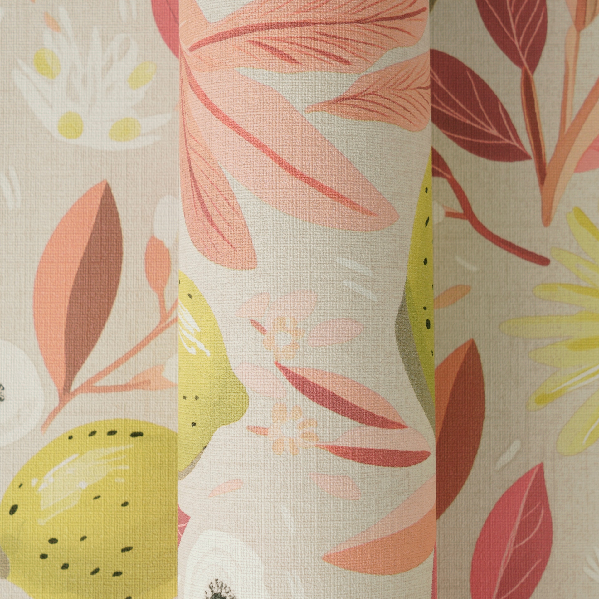 A.S. Création Vliestapete »Pintwalls III Zitronen-Tapete modern« Kunst strukturiert Verspielte Vliestapete mit Zitronen, Blättern & Blüten