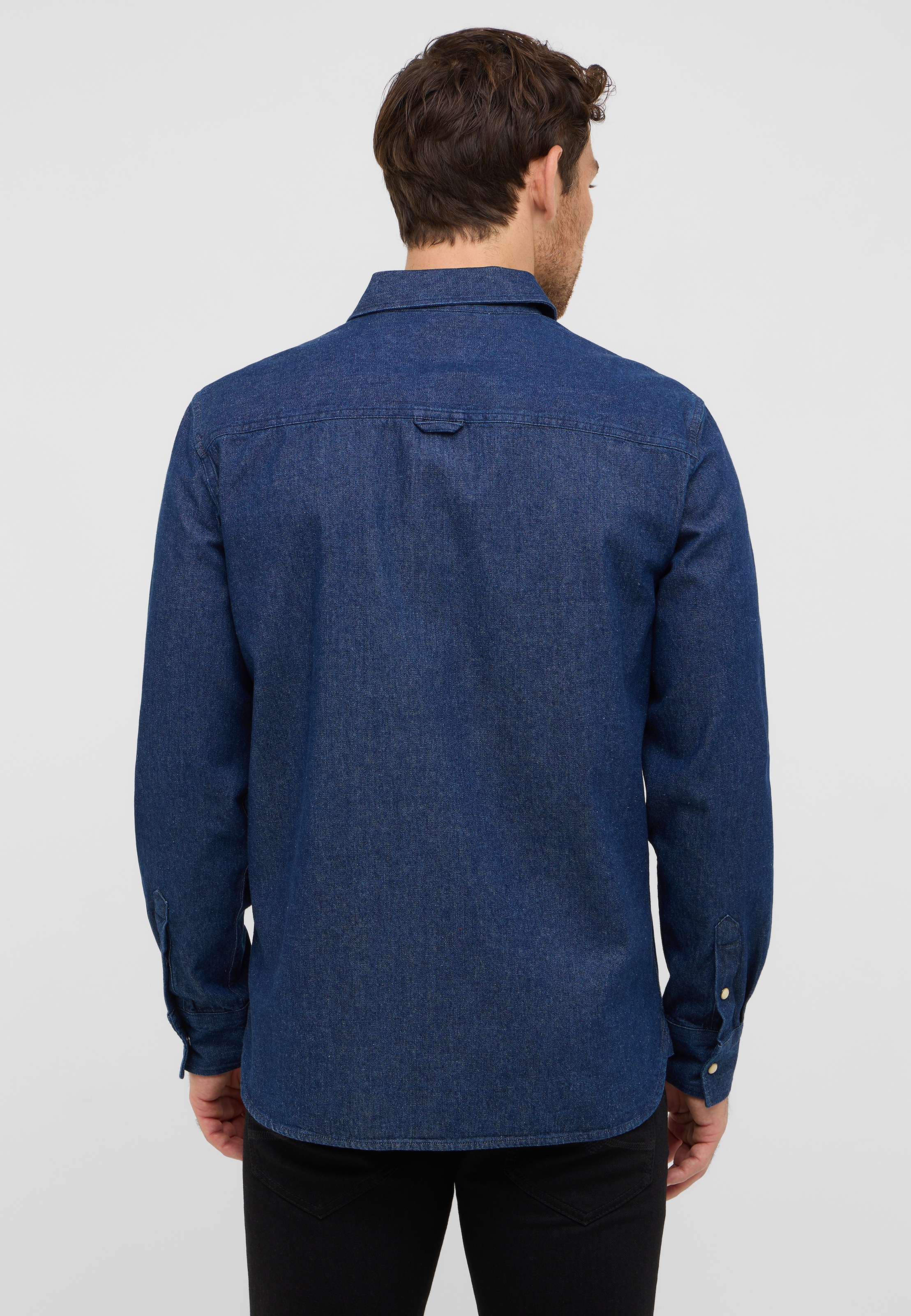 MUSTANG Langarmhemd "Style Duver" Kentkragen, Druckknopfverschluss günstig online kaufen