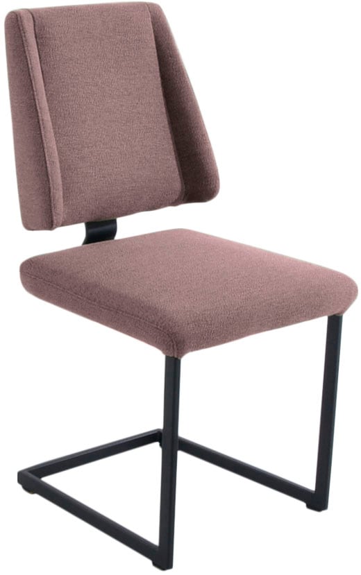 K+W Komfort & Wohnen Esszimmerstuhl "Longbeach, Freischwinger" () 1 Stk.mit Gestell und Abstandshalter in Metall schwarz Struktur, Sitzkomfort