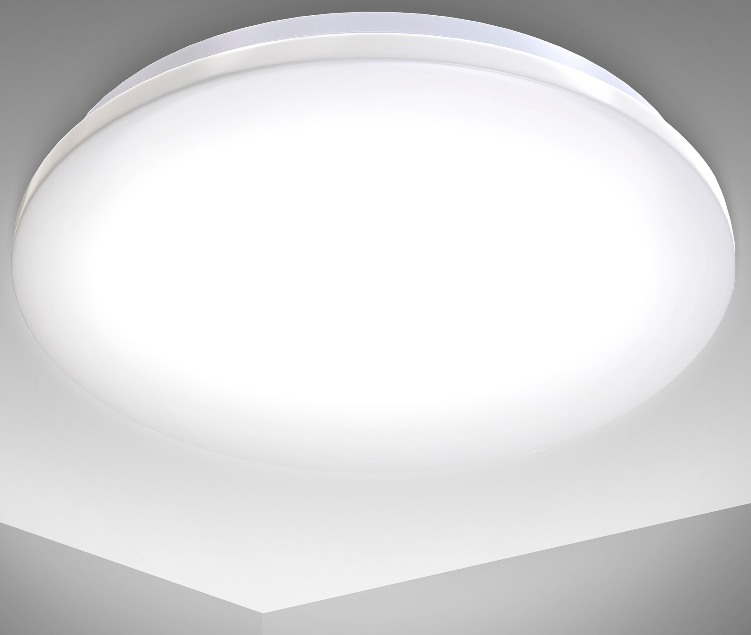B.K.Licht LED Deckenleuchte »BK_DB1178 LED Bad-Deckenlampe, Neutralweißes Licht, Ø29cm, IP44«, 1 flammig-flammig, 12W, 4.000K, 1.200Lm, Spritzwasserschutz, Badlampe