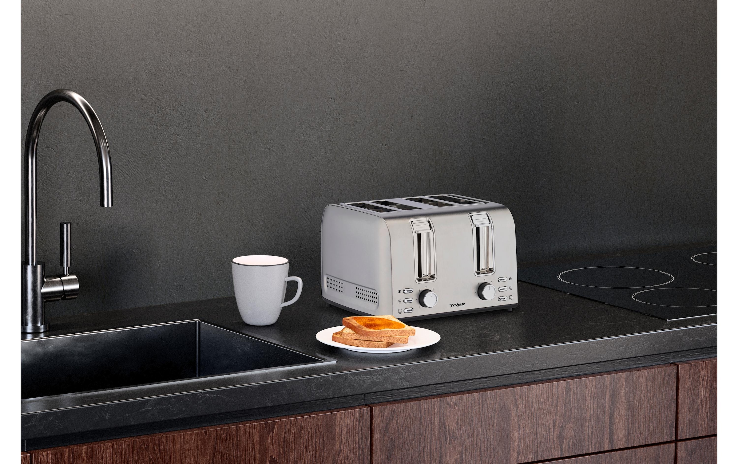 Trisa Toaster »Toast 4 All Edelstahl« 4 Schlitze für 4 Scheiben 1500 W