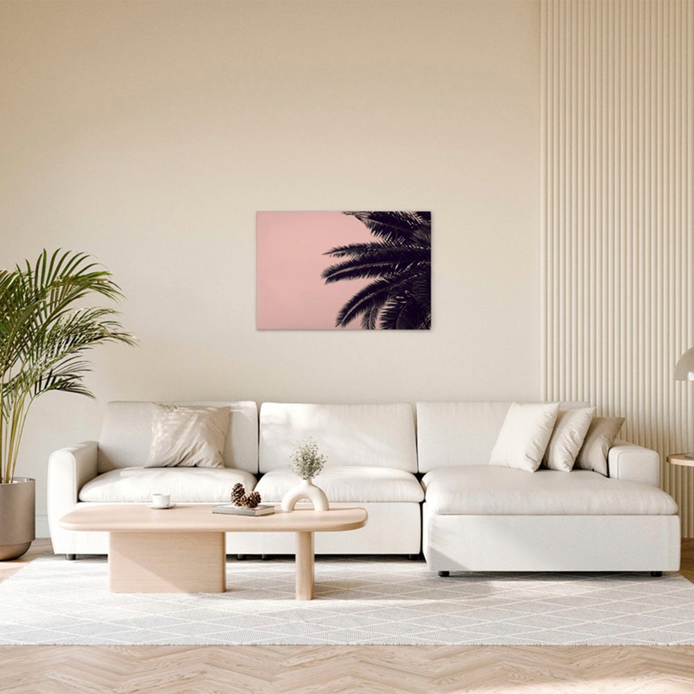 A.S. Création Leinwandbild "Palm Tree - Wandbild Rosa Schwarz Keilrahmen Ku günstig online kaufen