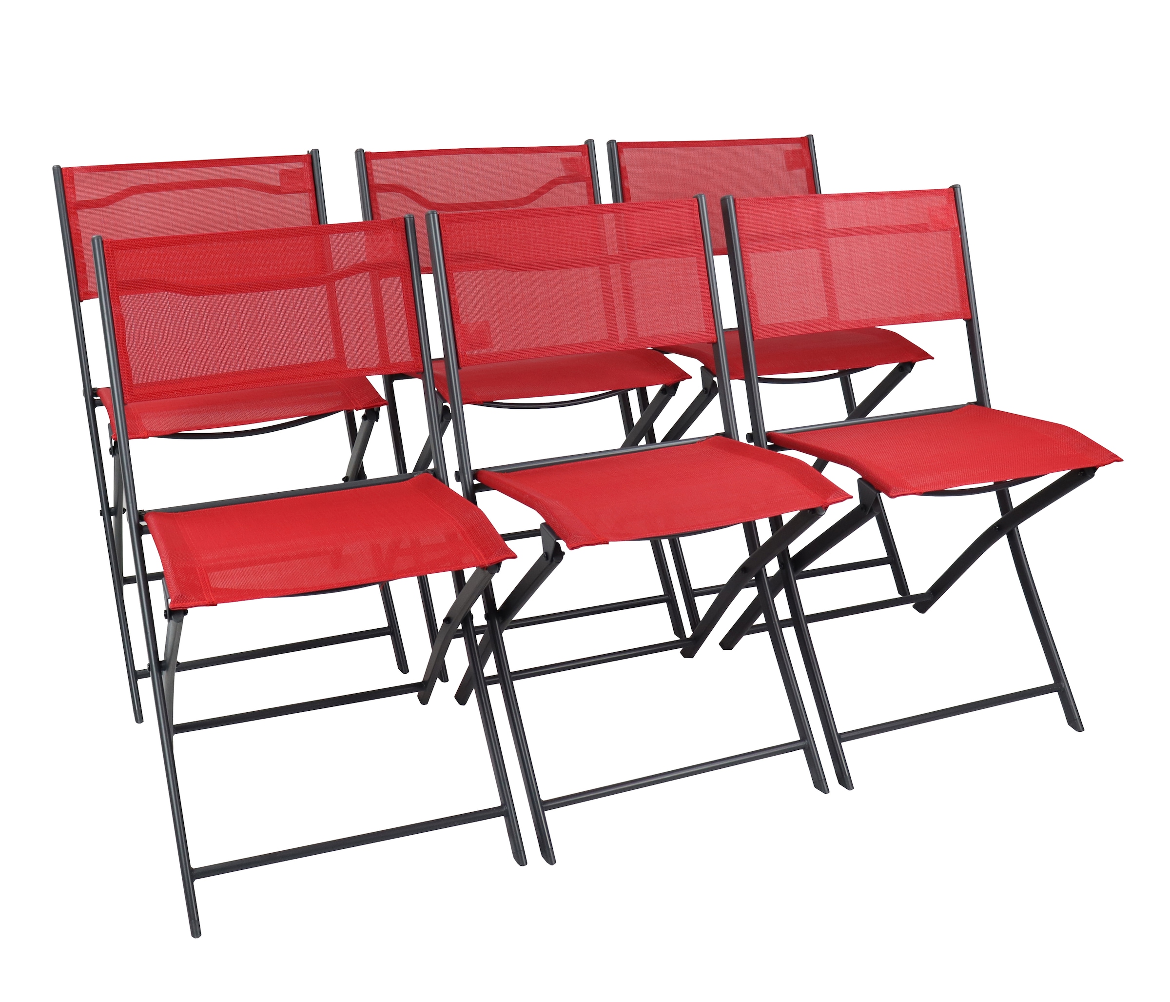 Gartenstuhl VCM "6-tlg. Gartenstuhl Balkonstuhl Klappstuhl Sumila", rot, B:45cm T:46cm, Obermaterial: 80% Textilmaterial TEXMAT. 20% Metall MT., Stühle, Gartenstuhl