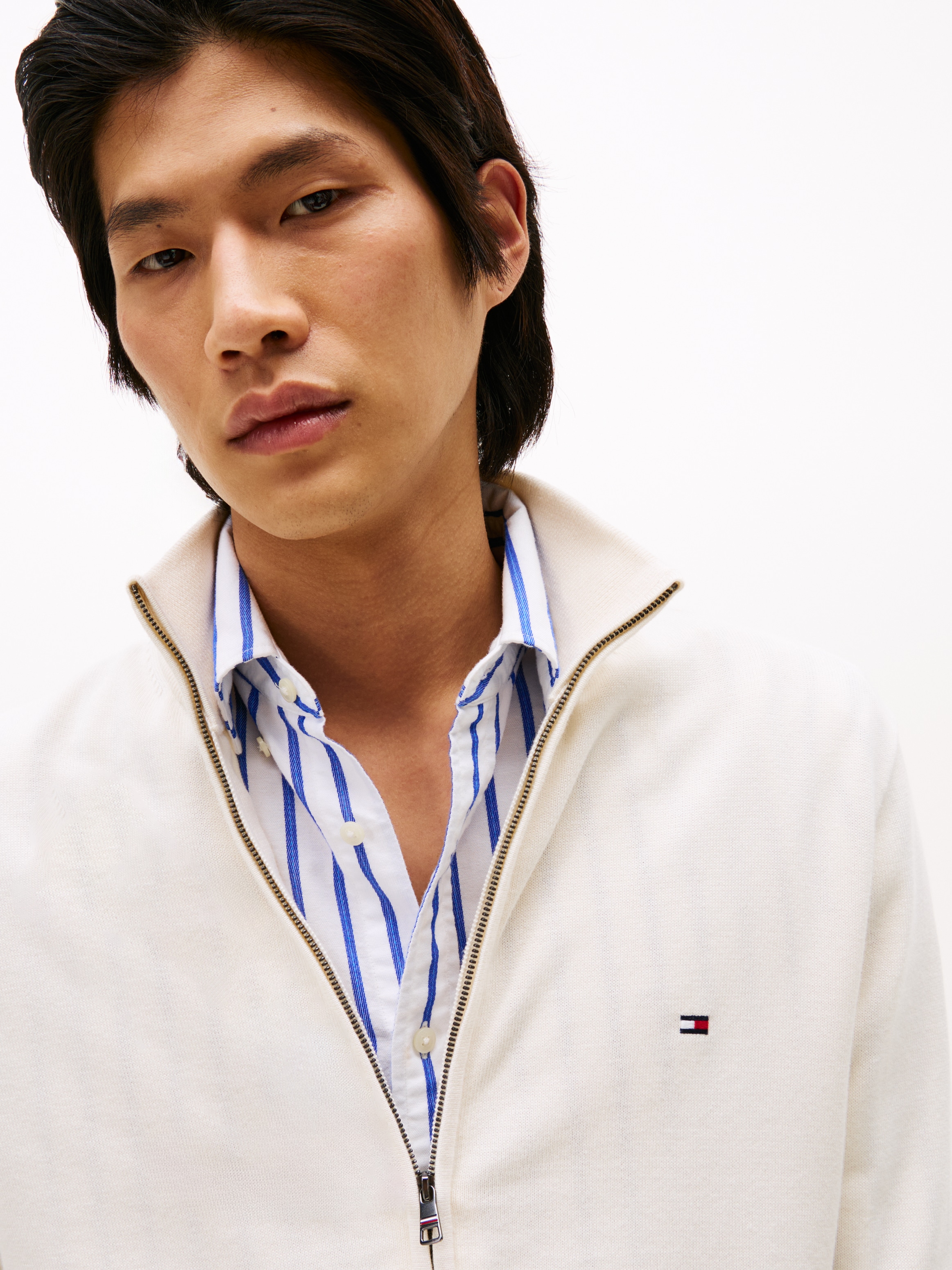 Tommy Hilfiger Strickjacke »ESSENTIAL COTTON ZIP THRU«