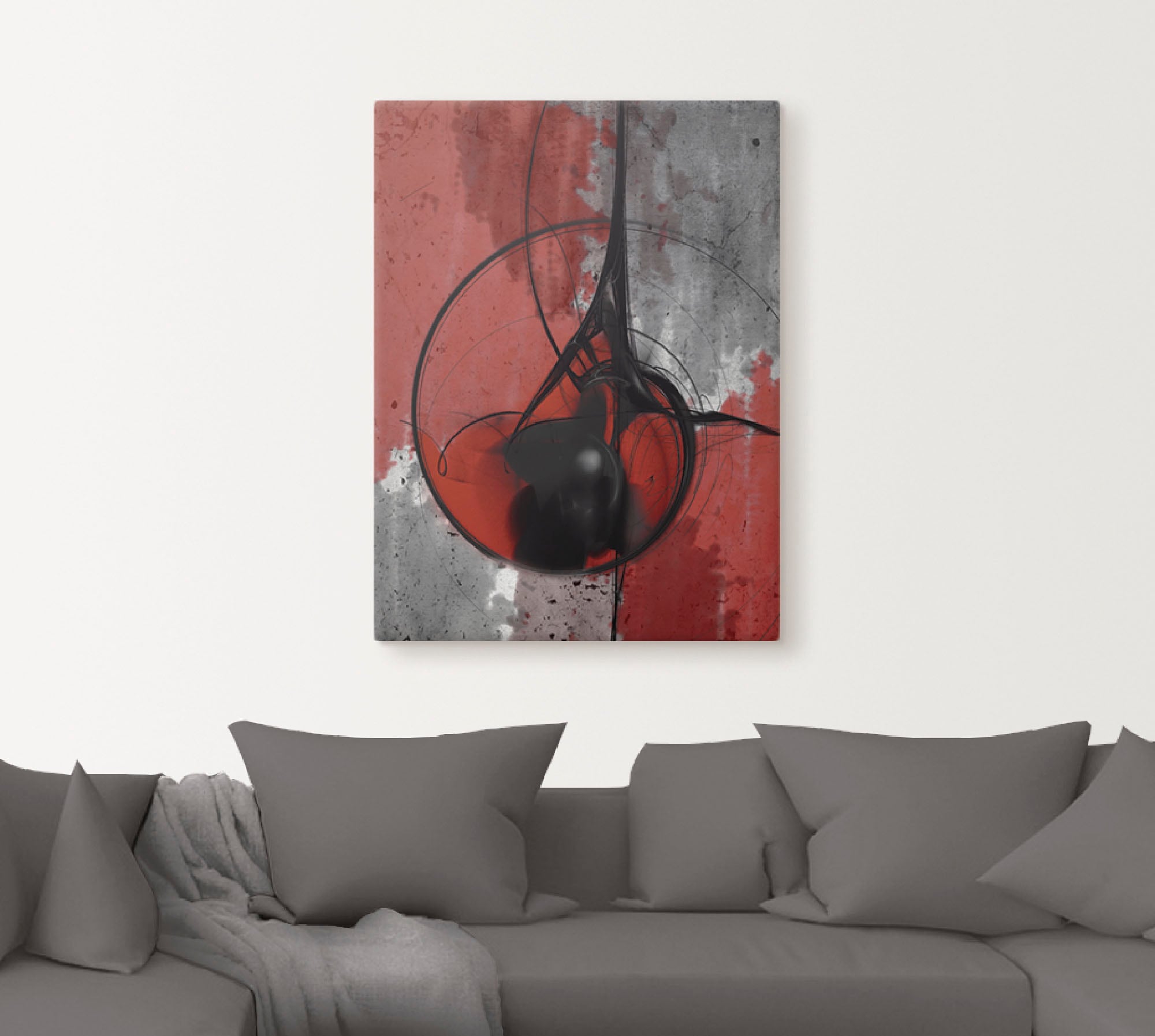 Artland Wandbild »Abstrakt in rot und schwarz«, Gegenstandslos, (1 St.), als Alubild, Outdoorbild, Leinwandbild, Poster in verschied. Größen
