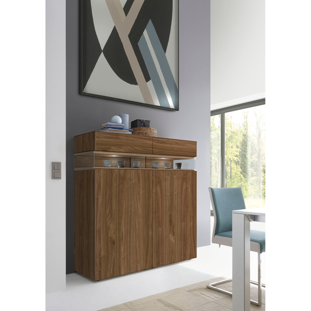 hülsta Highboard »NEO Highboard«, zwei Schubladen und Fächer, Breite 140,8cm, Liefer- und Montageservice