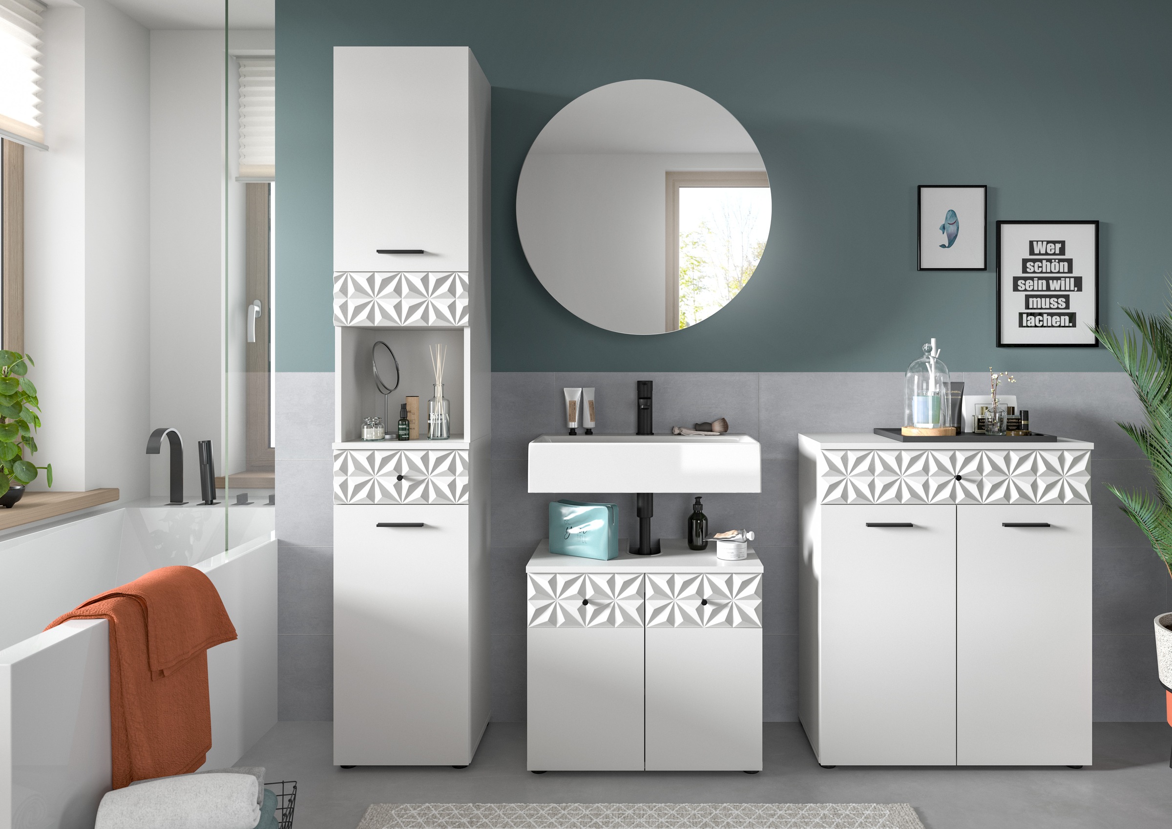 welltime Badezimmer-Set "VICENZA, TOPSELLER, Breite 195cm, 4-teilig, mit Or günstig online kaufen