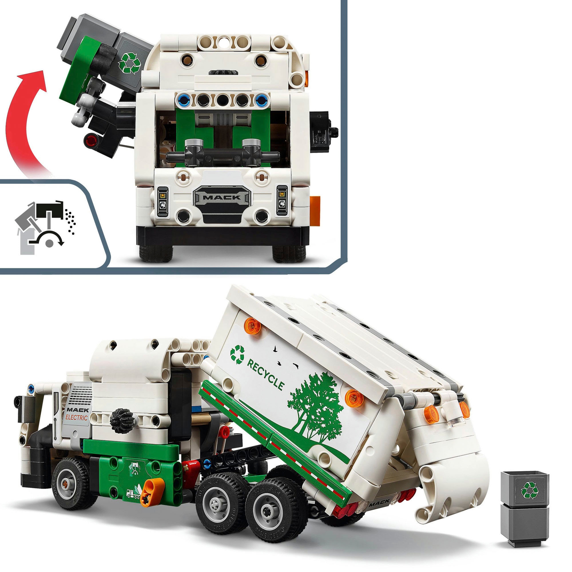 LEGO® Konstruktionsspielsteine »Mack® LR Electric Müllwagen (42167), LEGO Technic«, (503 St.), Made in Europe