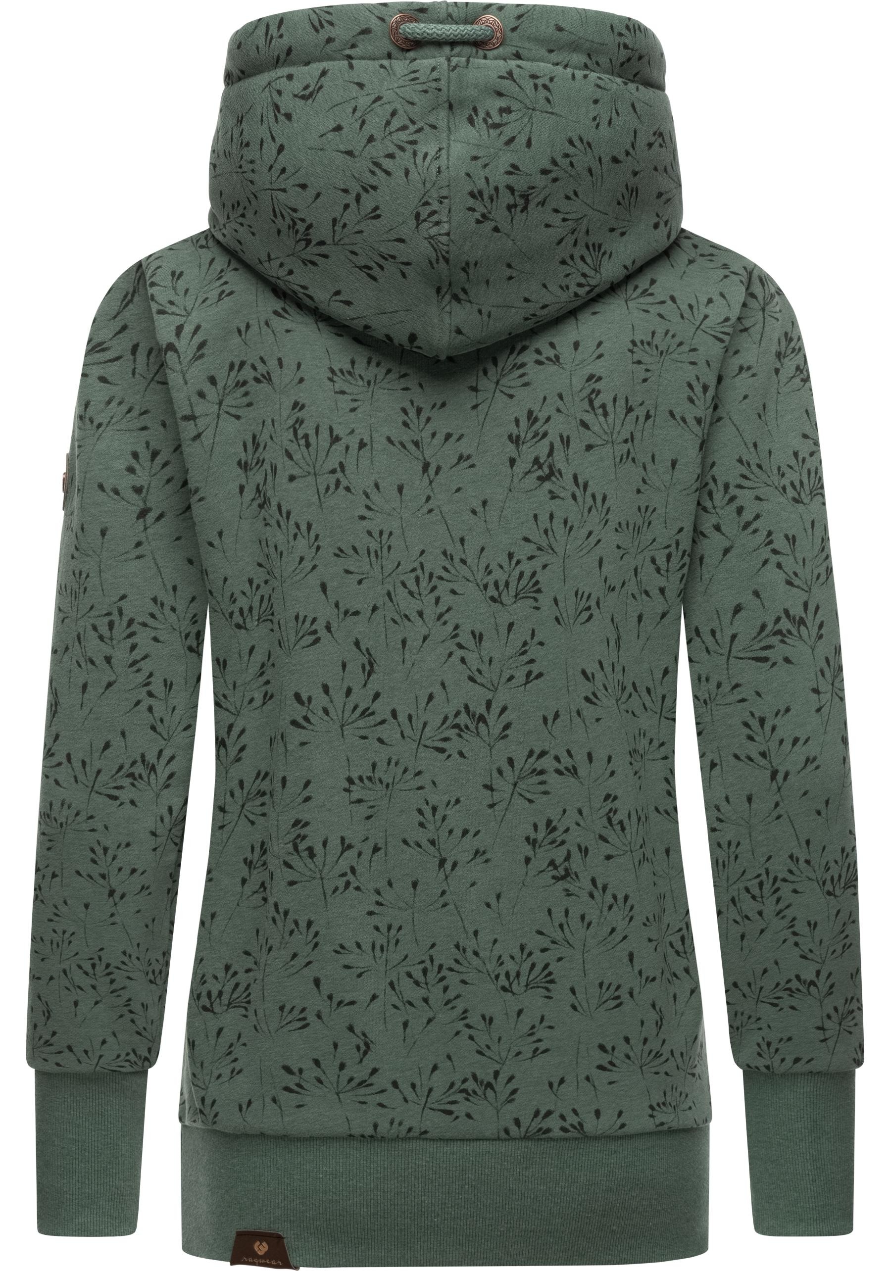 Ragwear Hoodie »Gripy Flowery«, modischer Kapuzenpullover mit hohem Kragen
