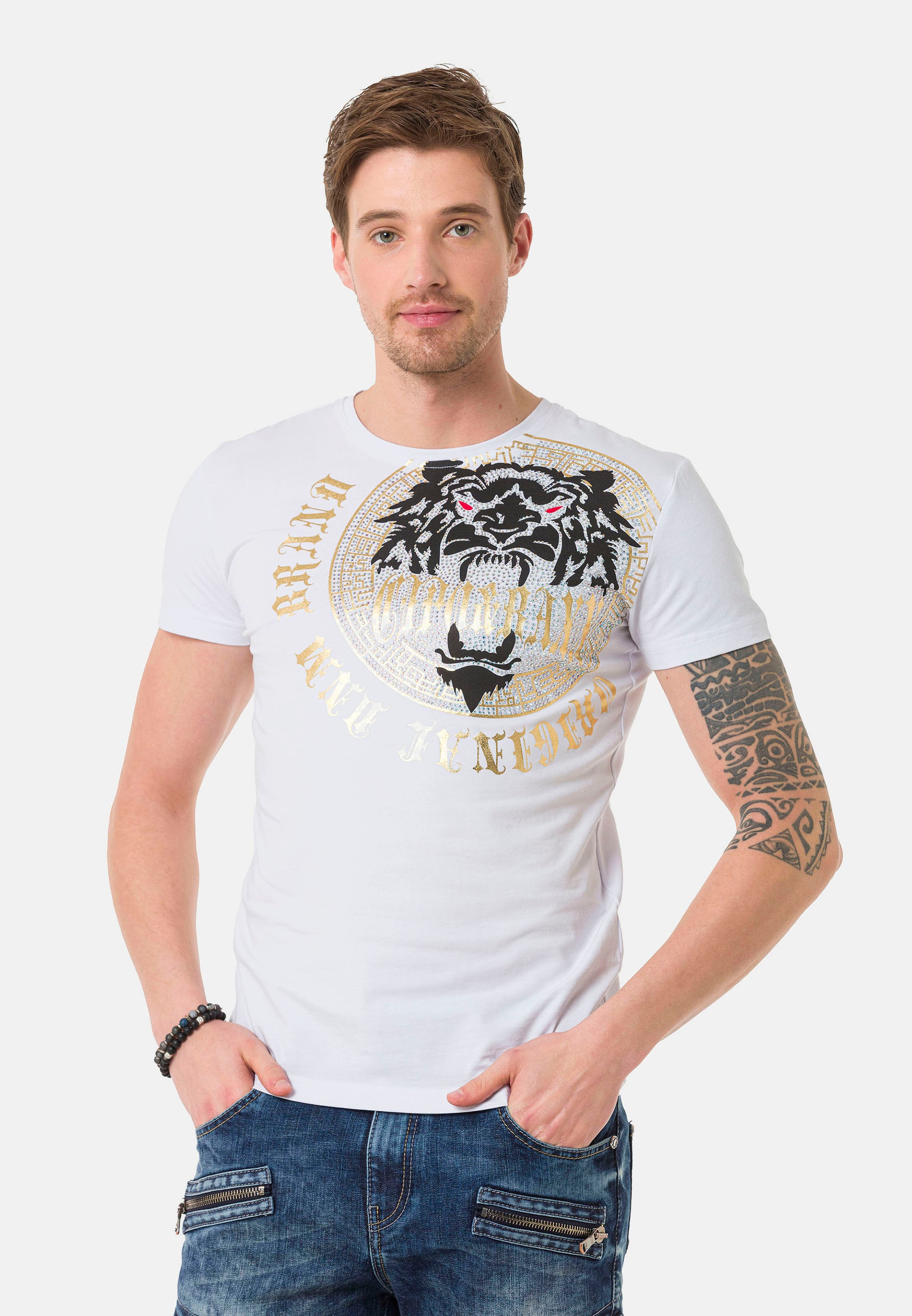 Cipo & Baxx T-Shirt mit großem Frontprint