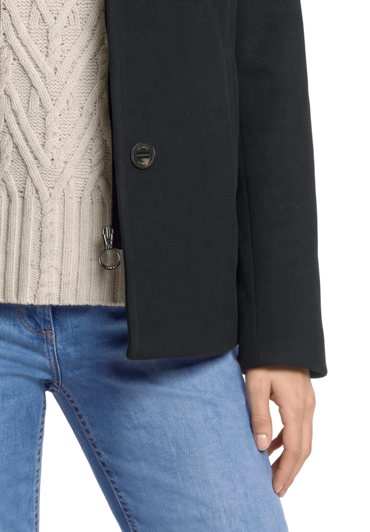 Gil Bret Wolljacke mit Kapuze 2 in 1 Optik mit Kapuze