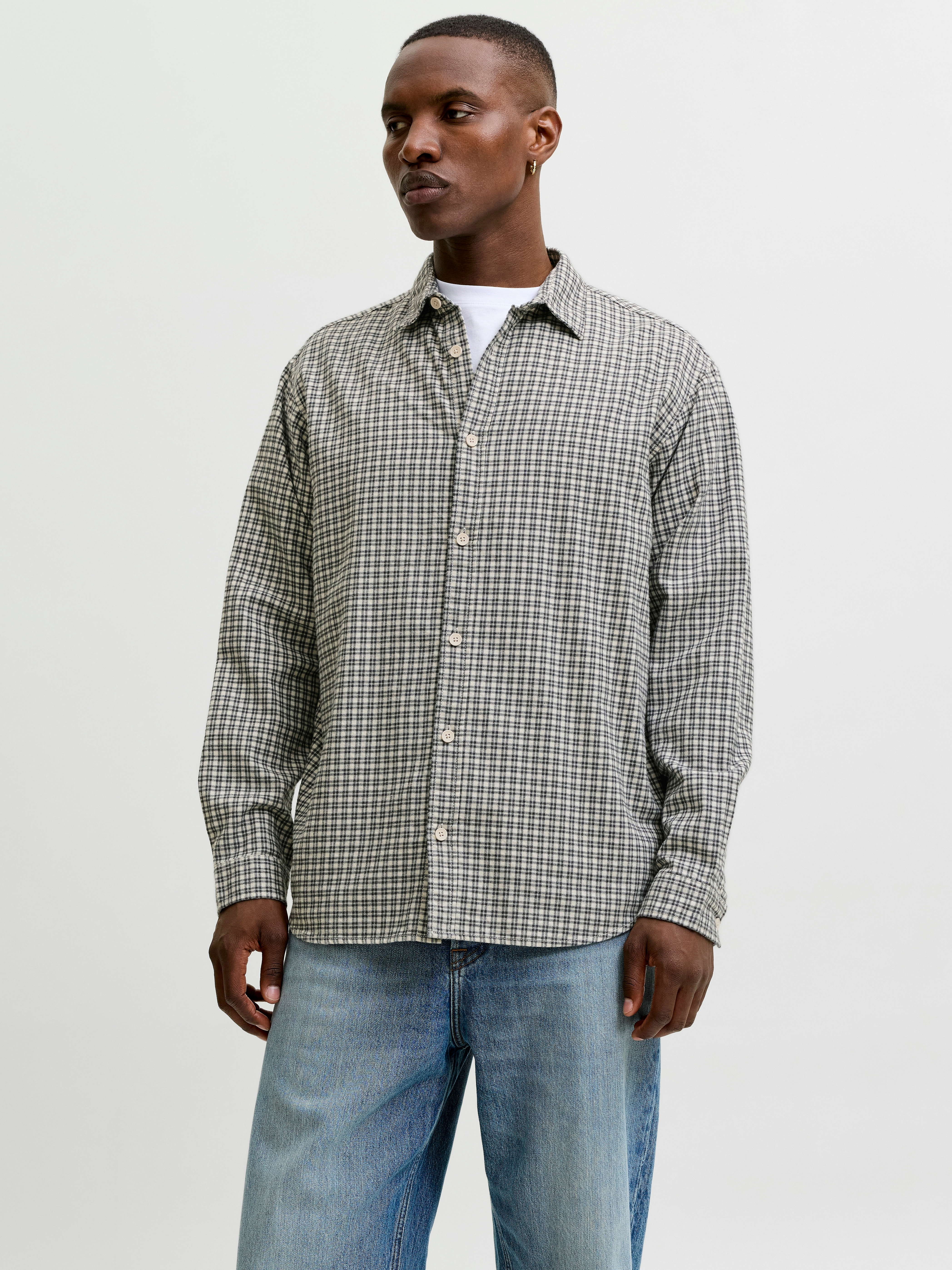Jack & Jones Langarmhemd "JJCARTER CHECK SHIRT LS SN" Baumwolle, relaxed fit