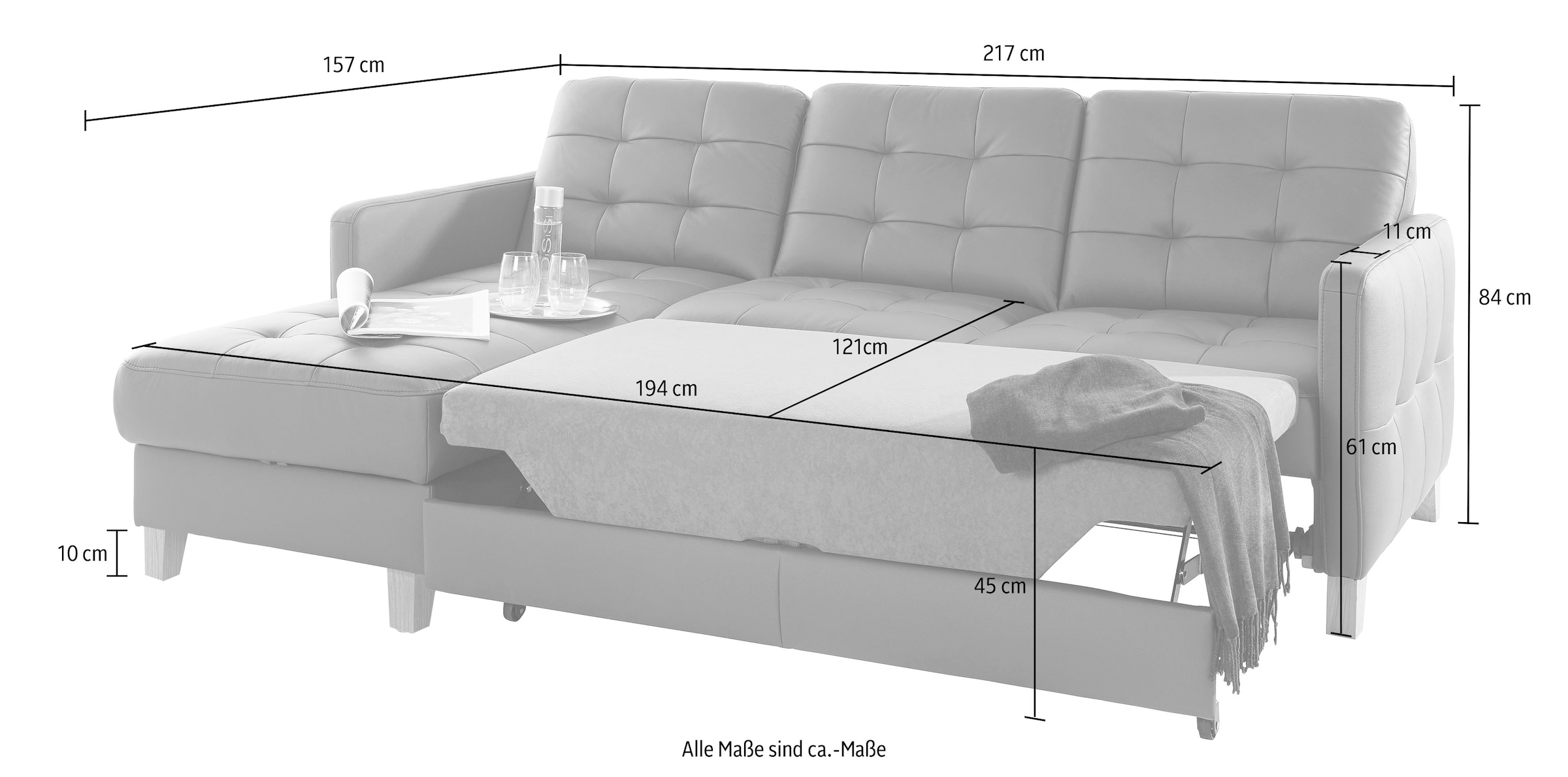 exxpo - sofa fashion Ecksofa »Elio, kompakt und komfortabel, bequem und zeitloses Design, L-Form«, wahlweise mit Bettfunktion