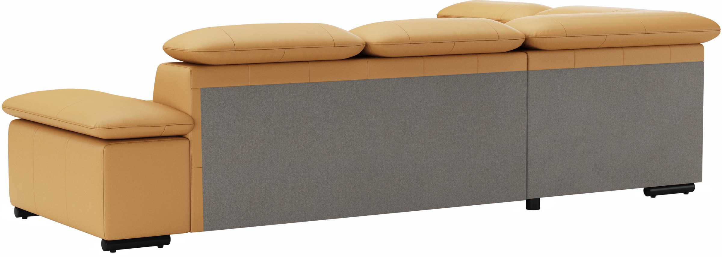 Ecksofa SIT & MORE "Alcudia L-Form", gelb (curry), B:272cm H:73cm T:226cm, NaturLEDER;Spannstoff, Sofas, Ecksofa, mit Armteilverstellung, optional Kopfteilverstellung und Bettfunktion 6