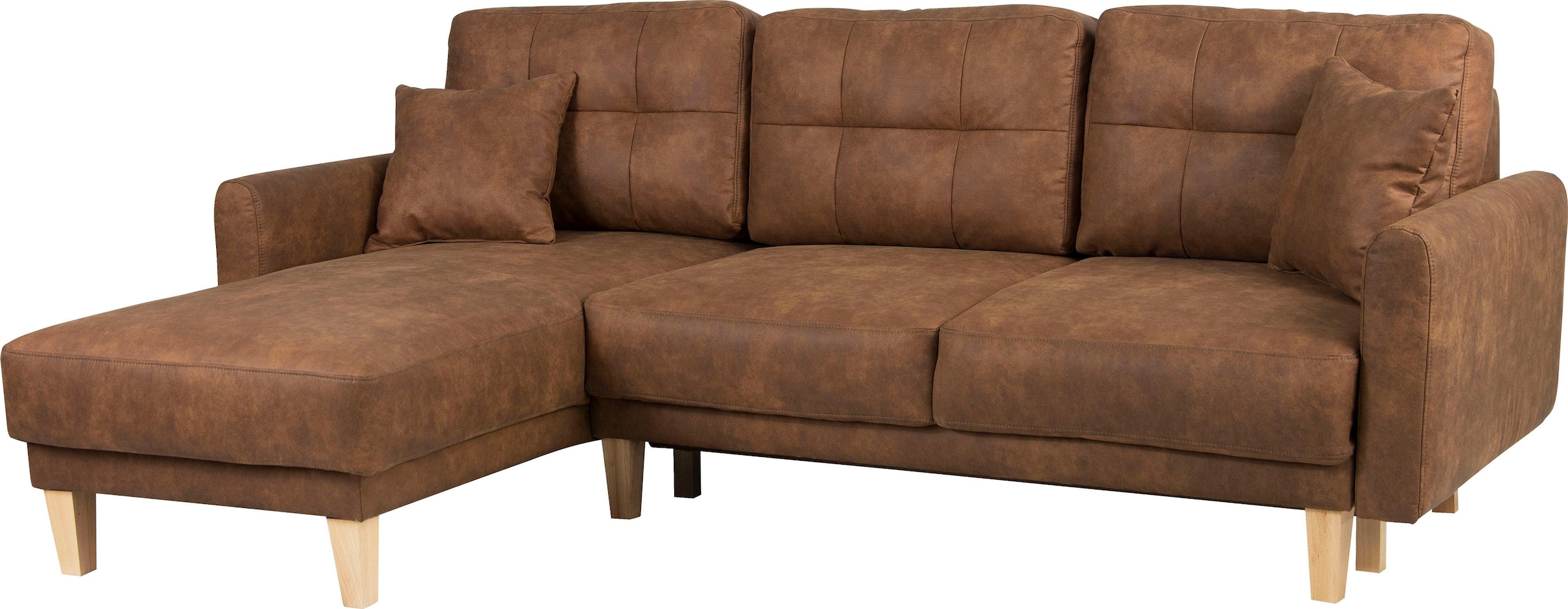 Home affaire Ecksofa »TRIPLO optionale Schlafsofa mit Bettkasten, Maße B/T/H: 234/164/89 cm«, L-Form wahlweise mit Bettfunktion - Liegefläche 132x210 cm