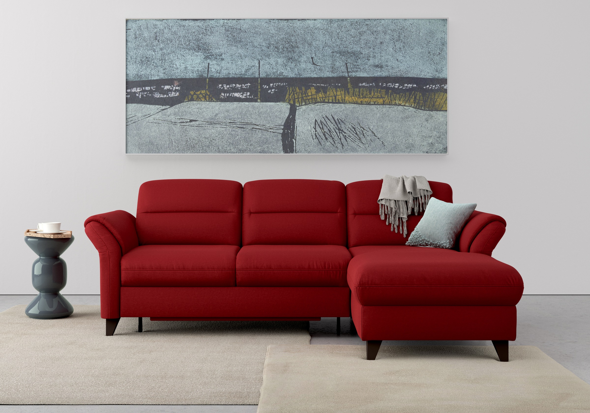 sit&more Ecksofa »Mellum L-Form«, Federkern, wahlweise mit Bettfunktion, Bettkasten und Armteilfunktion