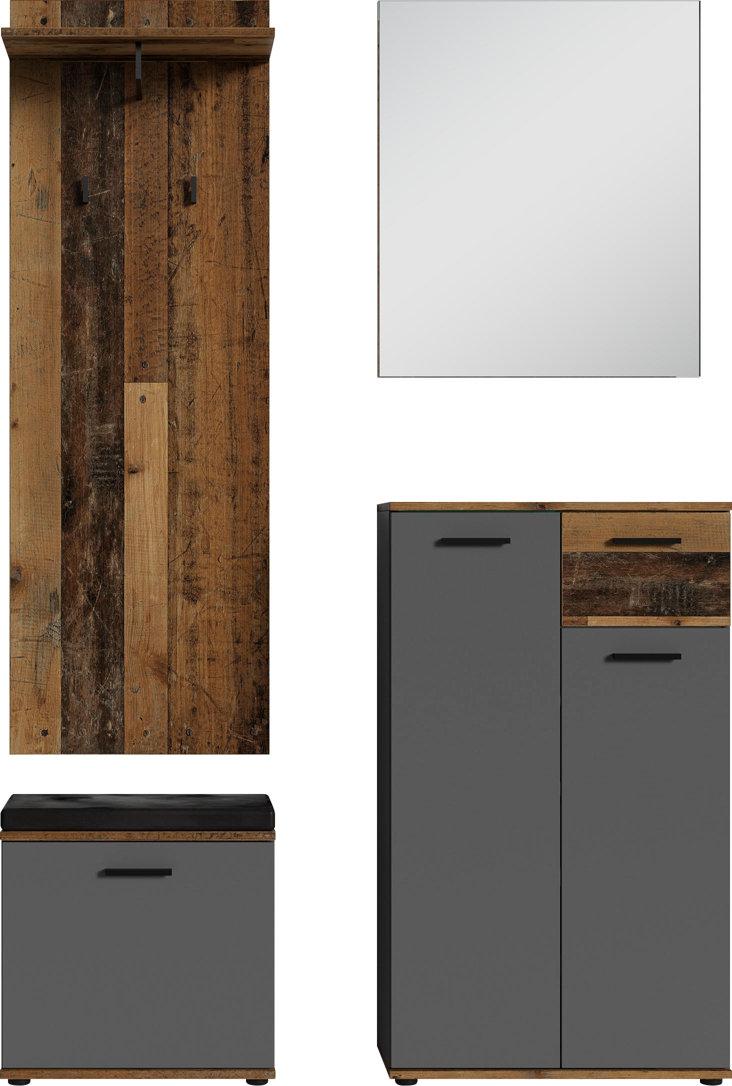 byLIVING Garderoben-Set "Jakob" 4 Stk. tlg. günstig online kaufen