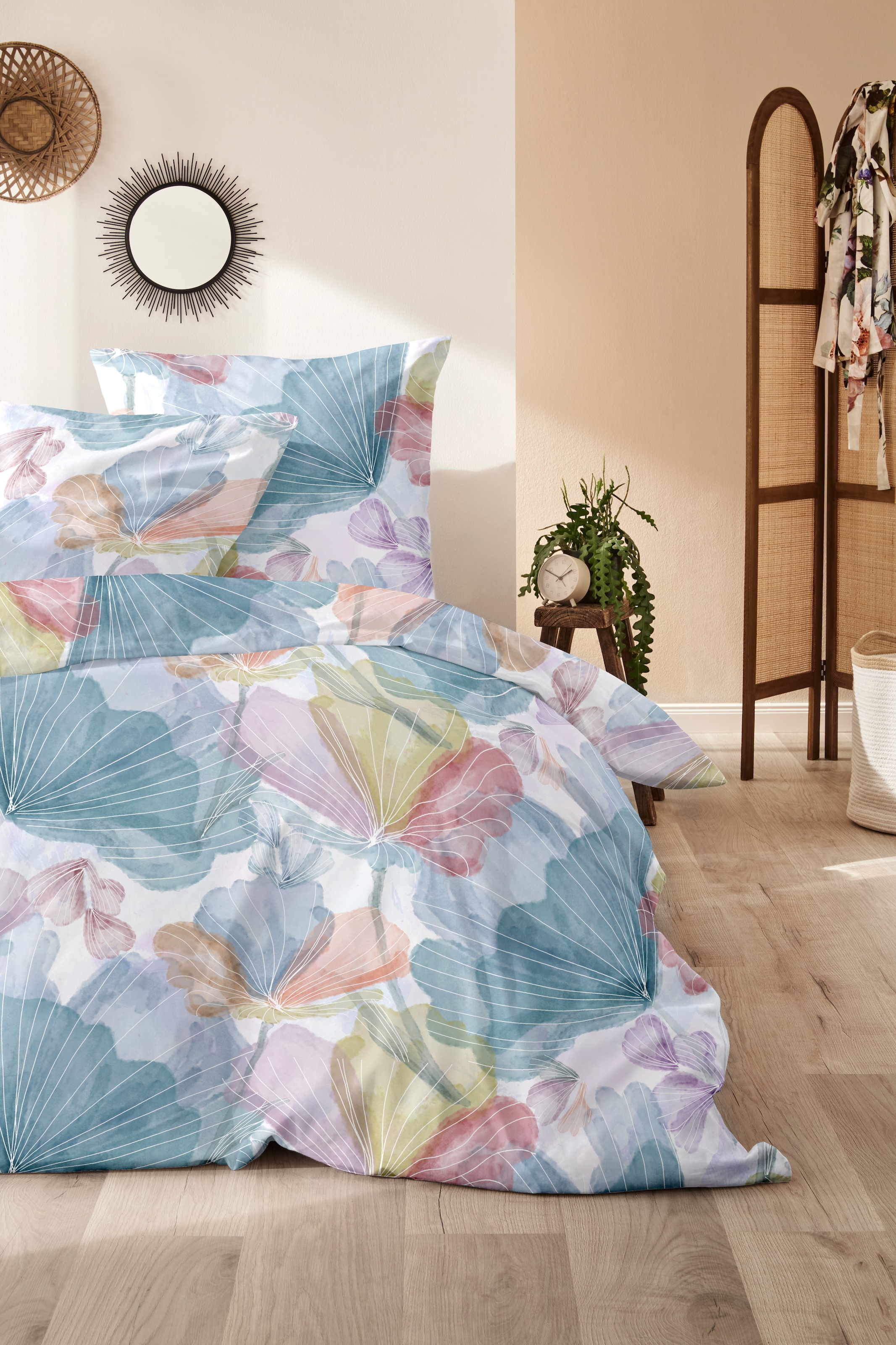 Primera Bettwäsche »Mako-Satin -Bettwäsche Lucida« 2 Stk. tlg. mit frischem Blumendesign