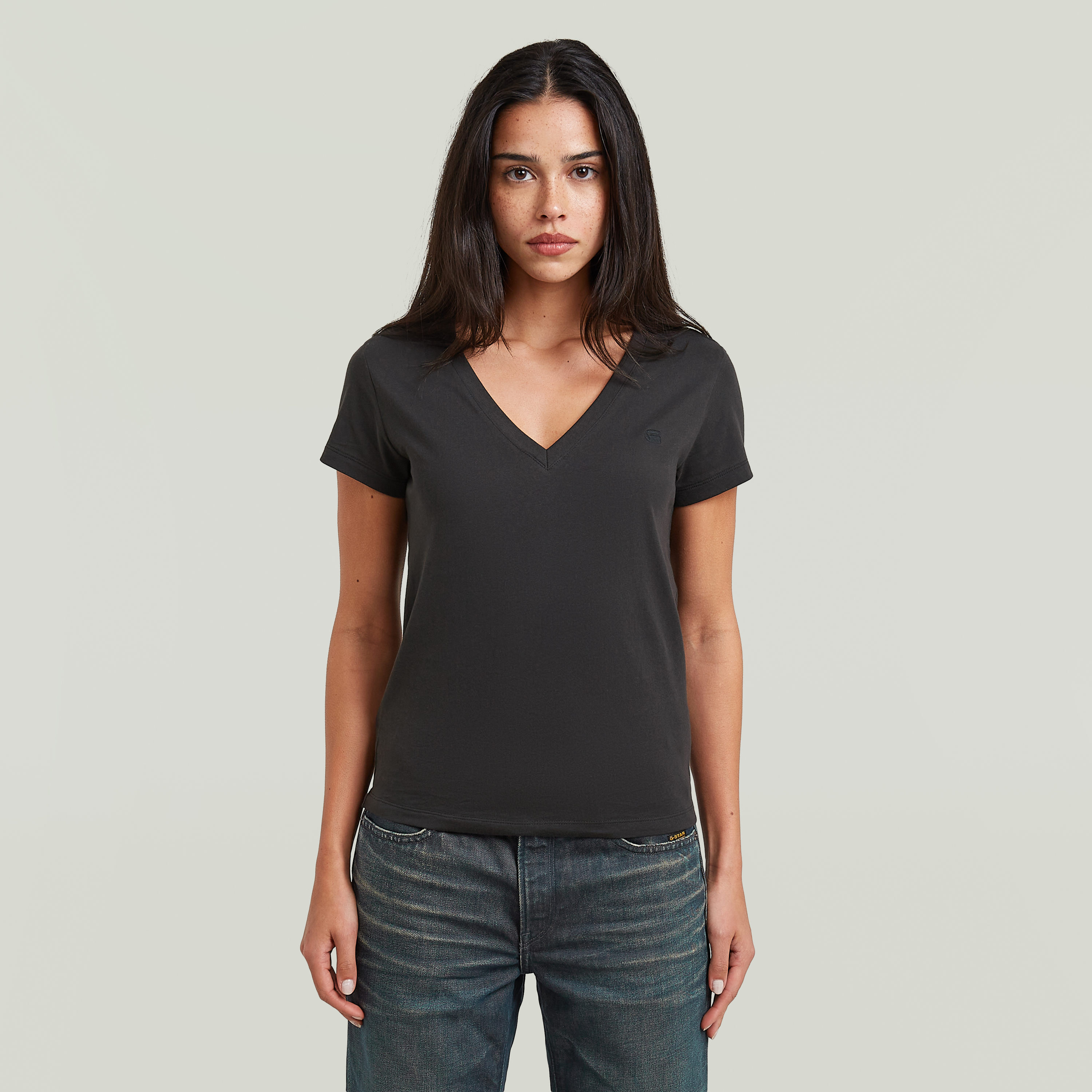 G-STAR V-Shirt "Overdyed Form v t wmn" in Baumwoll-Qualität
