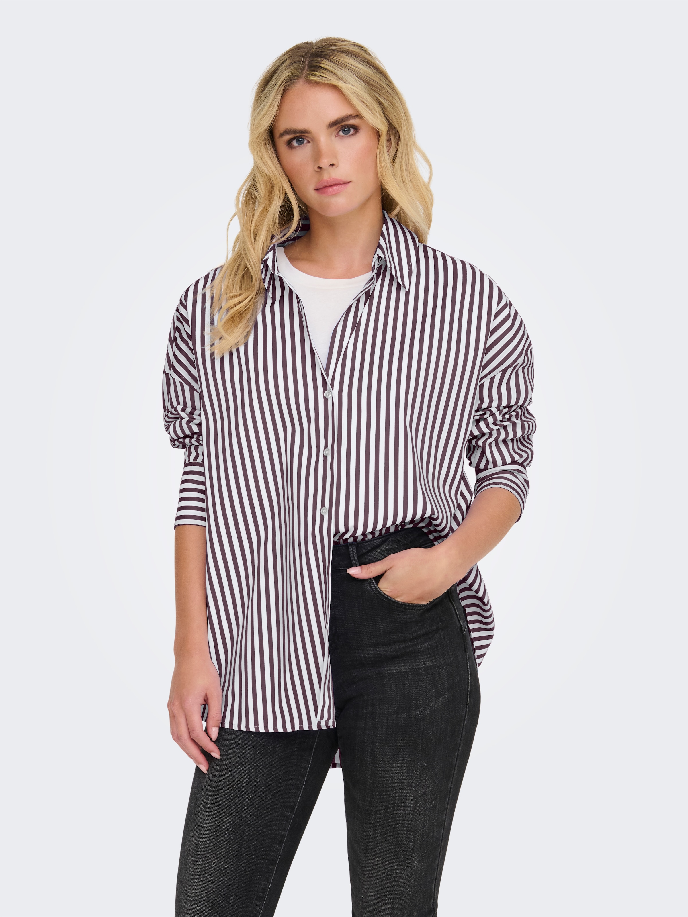JDY Hemdbluse "JDYVESPER L/S LOOSE SHIRT WVN NOOS", in dezenter Oversized-F günstig online kaufen