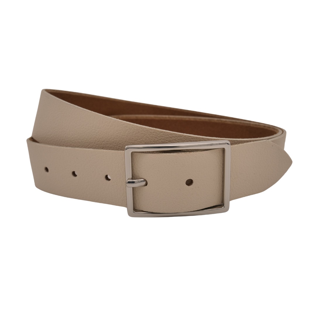 Ledergürtel ANNAMATONI "AnnaMatoni Ledergürtel Lu Ledergürtel Lu", Damen, Gr. TW90 - 105cm Gesamtlänge, beige (creme 105), 100% Leder, Gürtel Ledergürtel