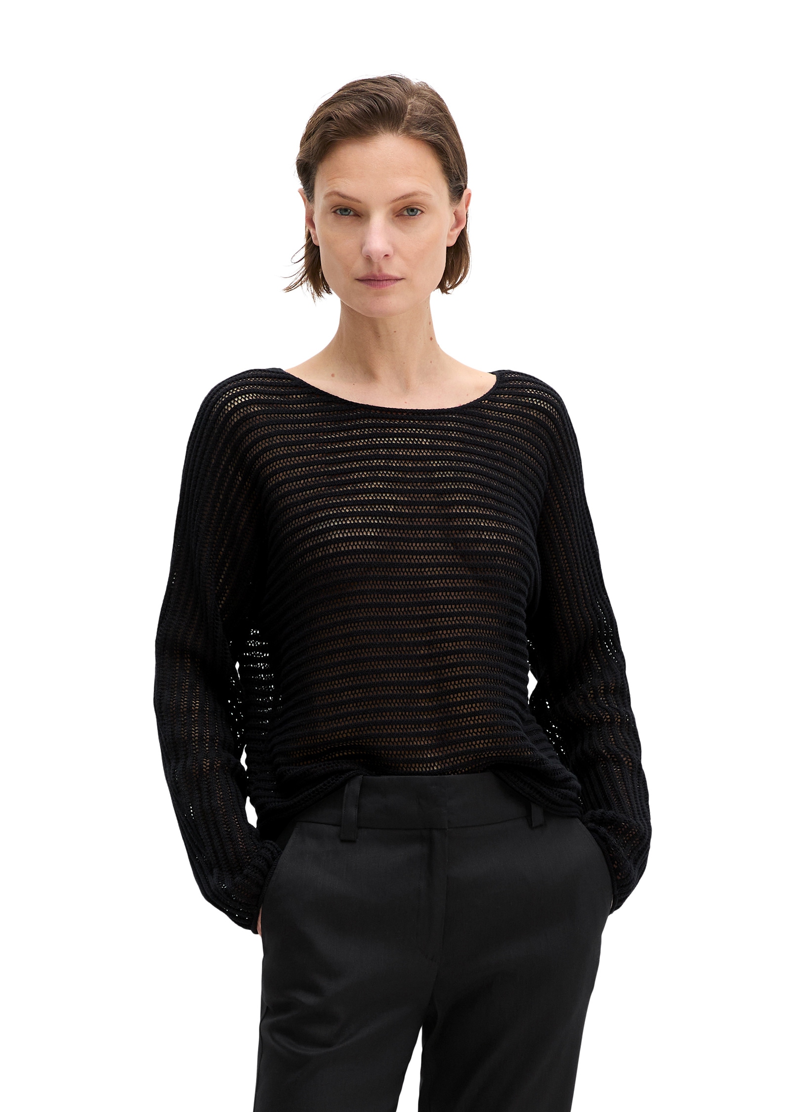 Marc O'Polo Strickpullover »aus Bio-Baumwolle-Leinen-Mix«