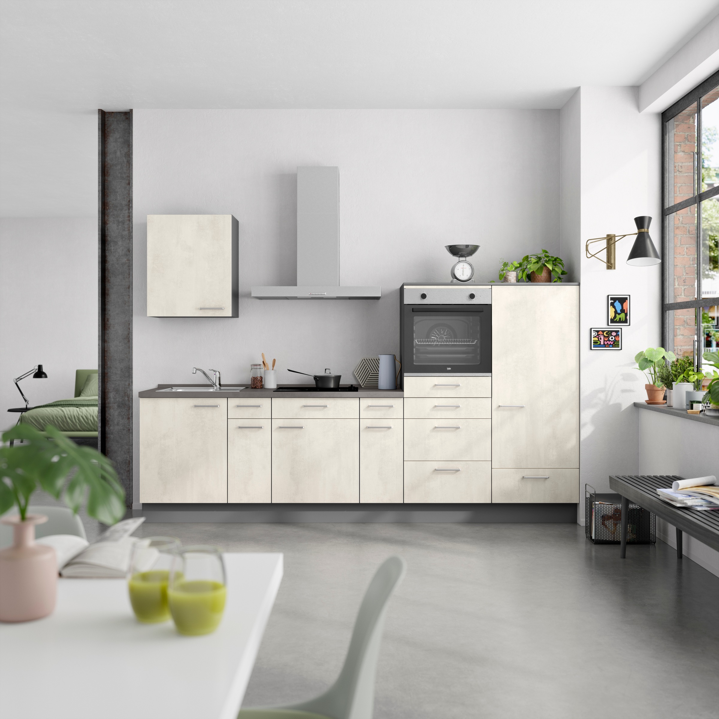 nobilia® Küchenzeile »"Riva I"«, vormontiert, Ausrichtung wählbar, Breite 300 cm, wahlw. mit E-Geräten