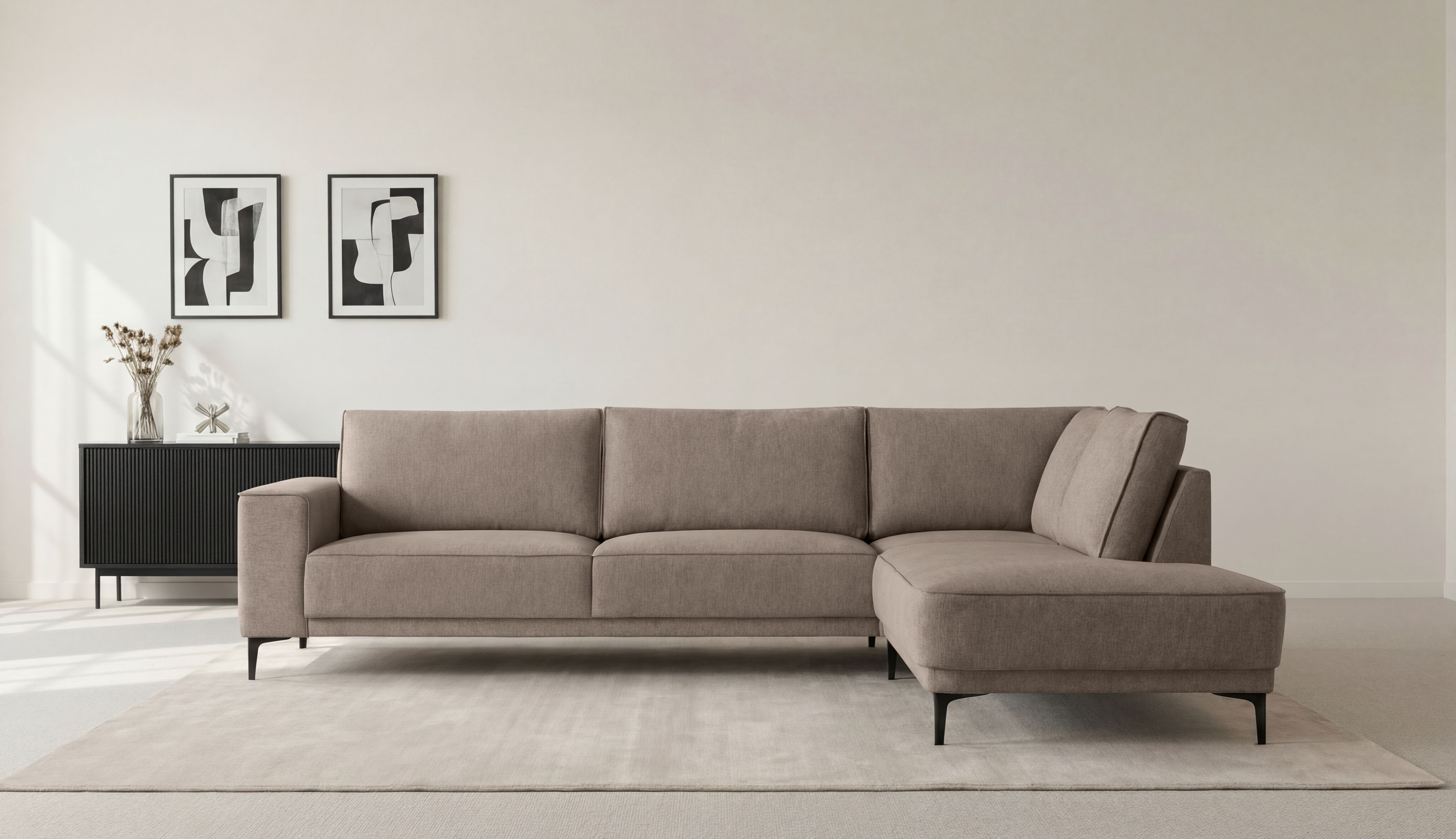 OTTO home Ecksofa "Casina" mit abgerundeter Ottomane, in einem weichen Chenille-Stoff