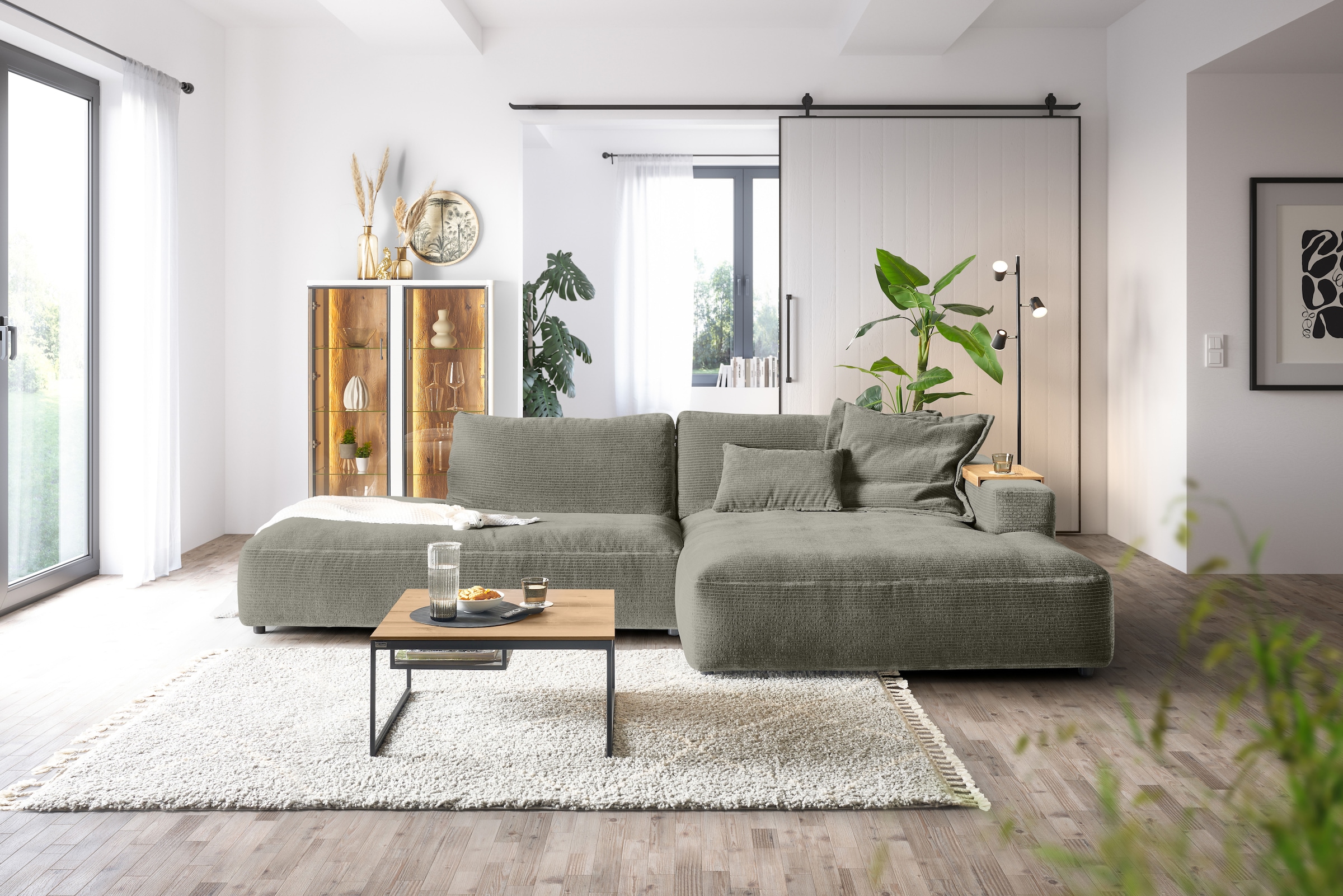 Musterring Ecksofa "Lucia modern und bequem, Breite 330cm, L-Form" verschiedene Farben, großer Longchair mit Armlehne, B330 x T190 cm
