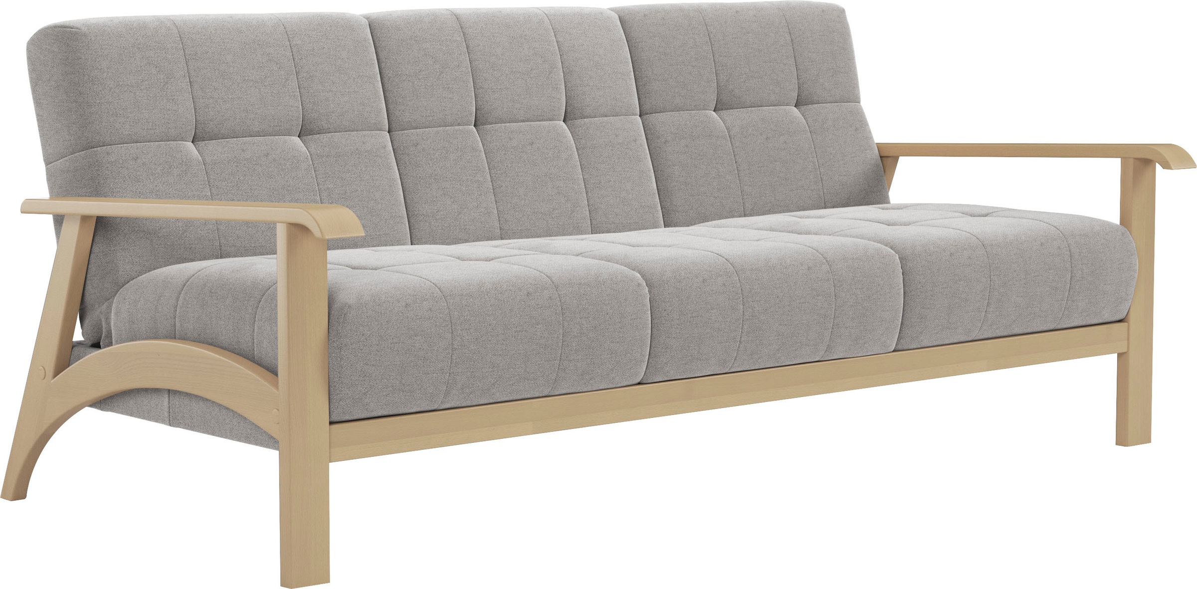 sit&more 3-Sitzer »Billund«, Armlehnen aus Buchenholz in natur, verschiedene Bezüge und Farben