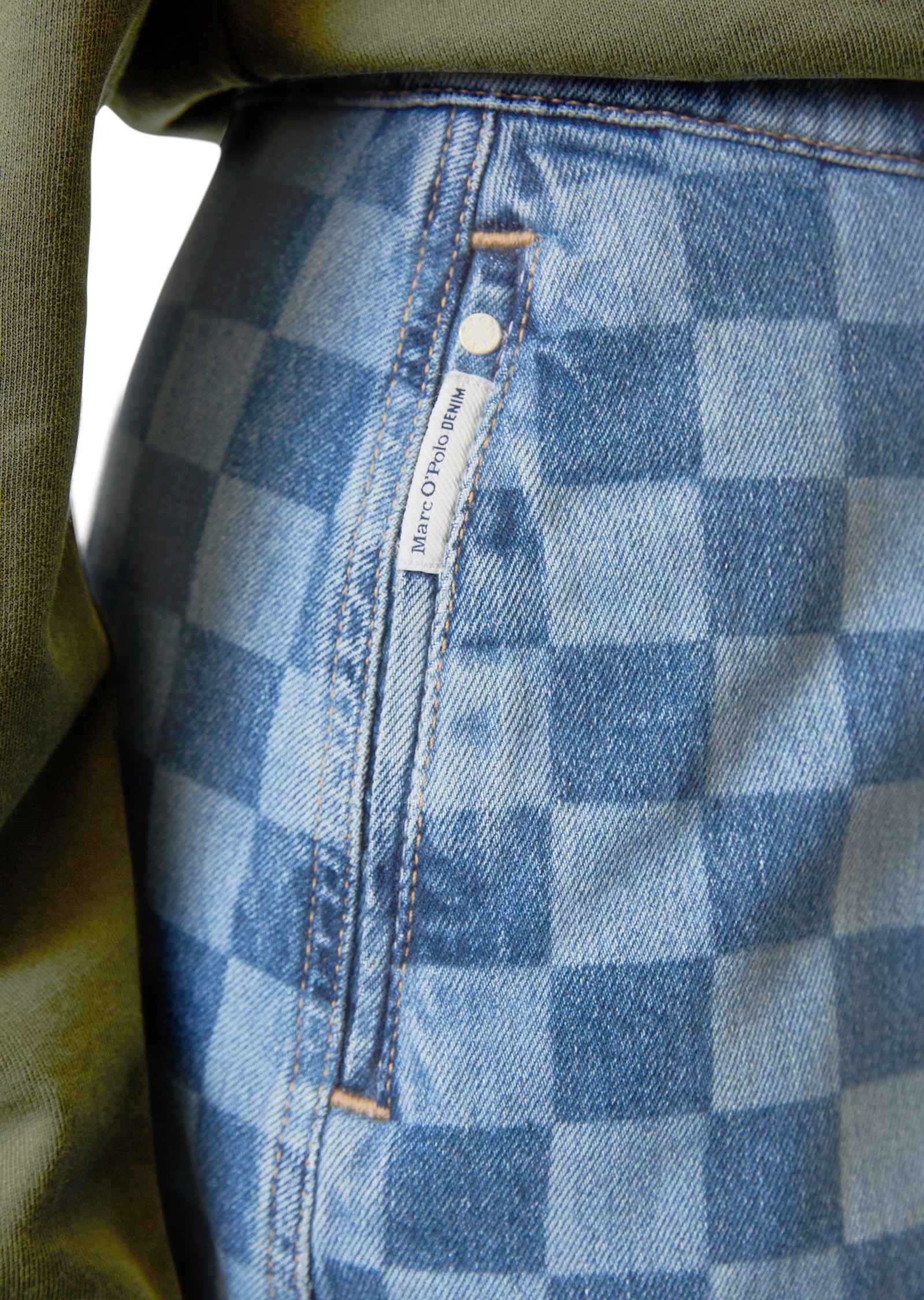Marc O'Polo DENIM Jeansrock »aus Organic Cotton mit Schachbrettmuster«