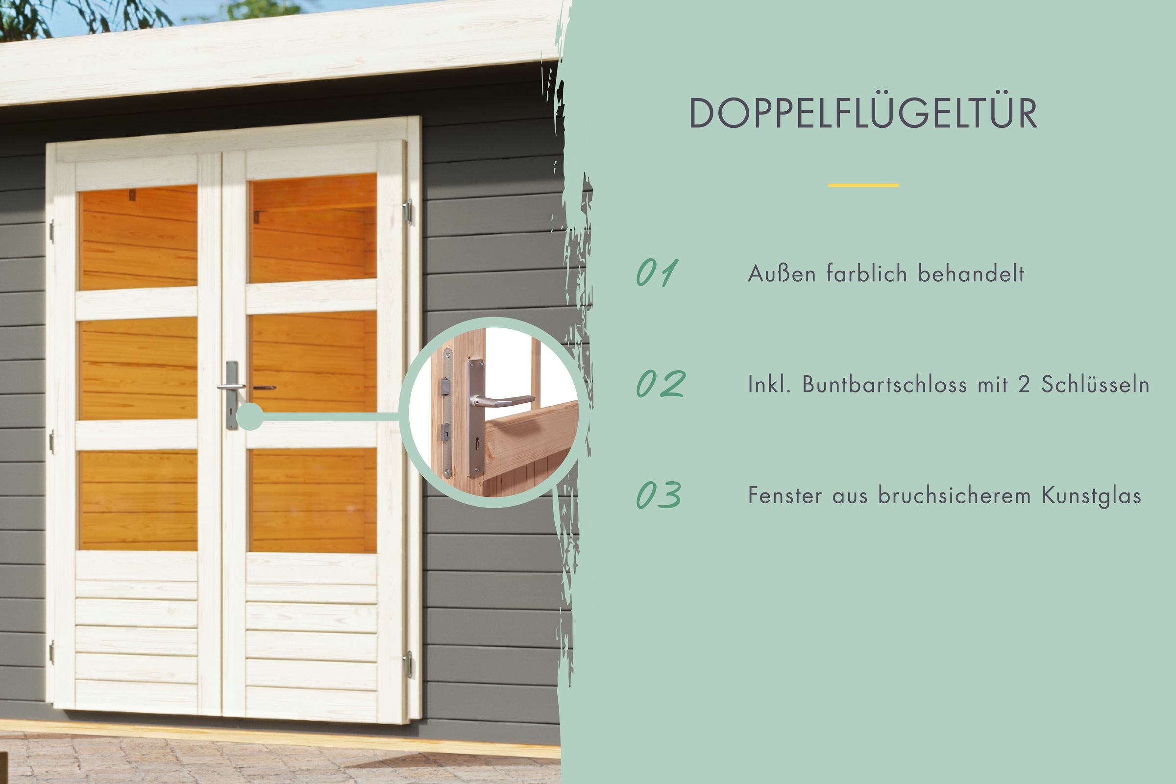 Karibu Gartenhaus »einfaches Steck-/Schraubsystem«, aus hochwertiger nordischer Fichte