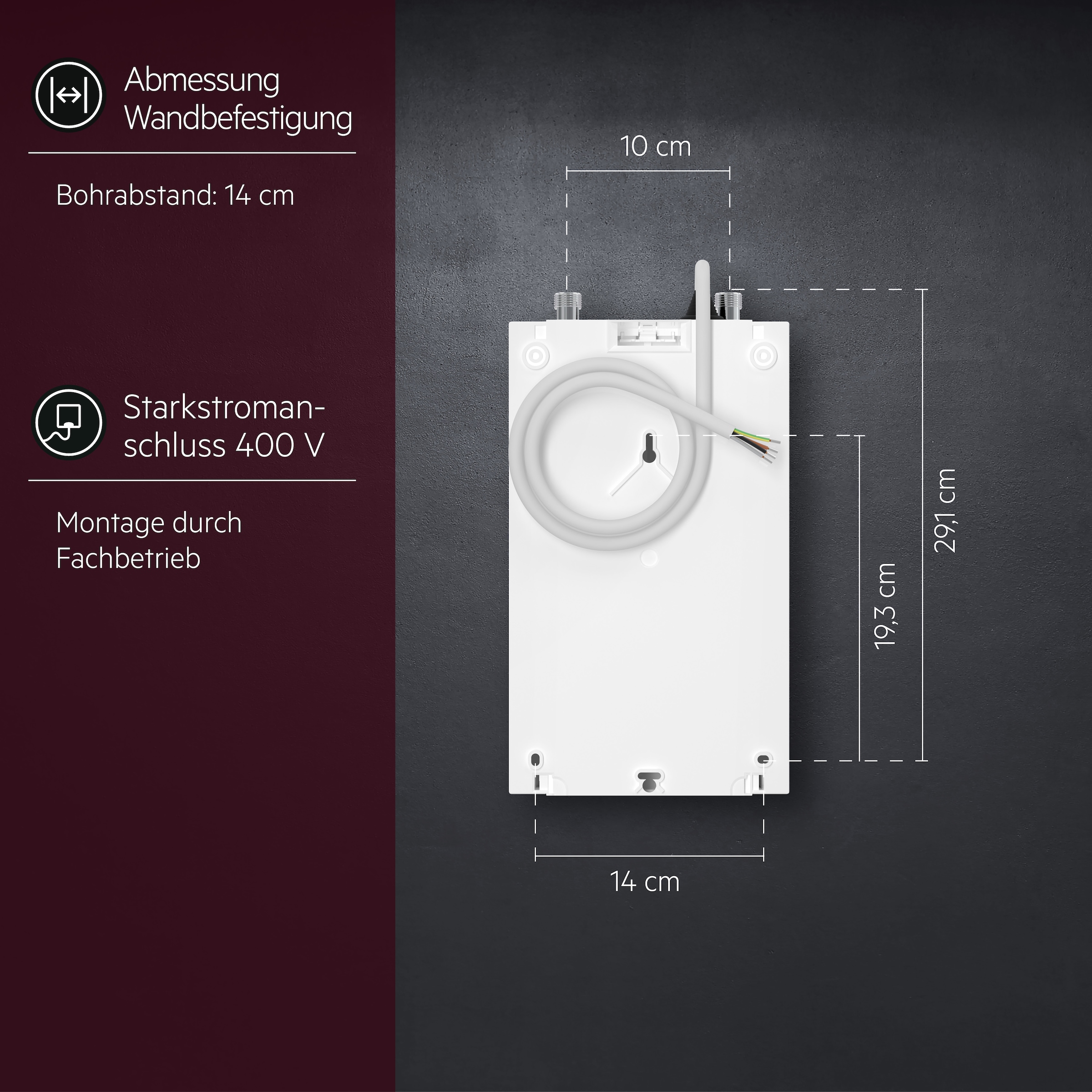 AEG Haustechnik Kompakt-Durchlauferhitzer »DDLE Kompakt 11/13 kW, umschaltbar für die Küche«, kompakt, ideal für unter die Küchenspüle