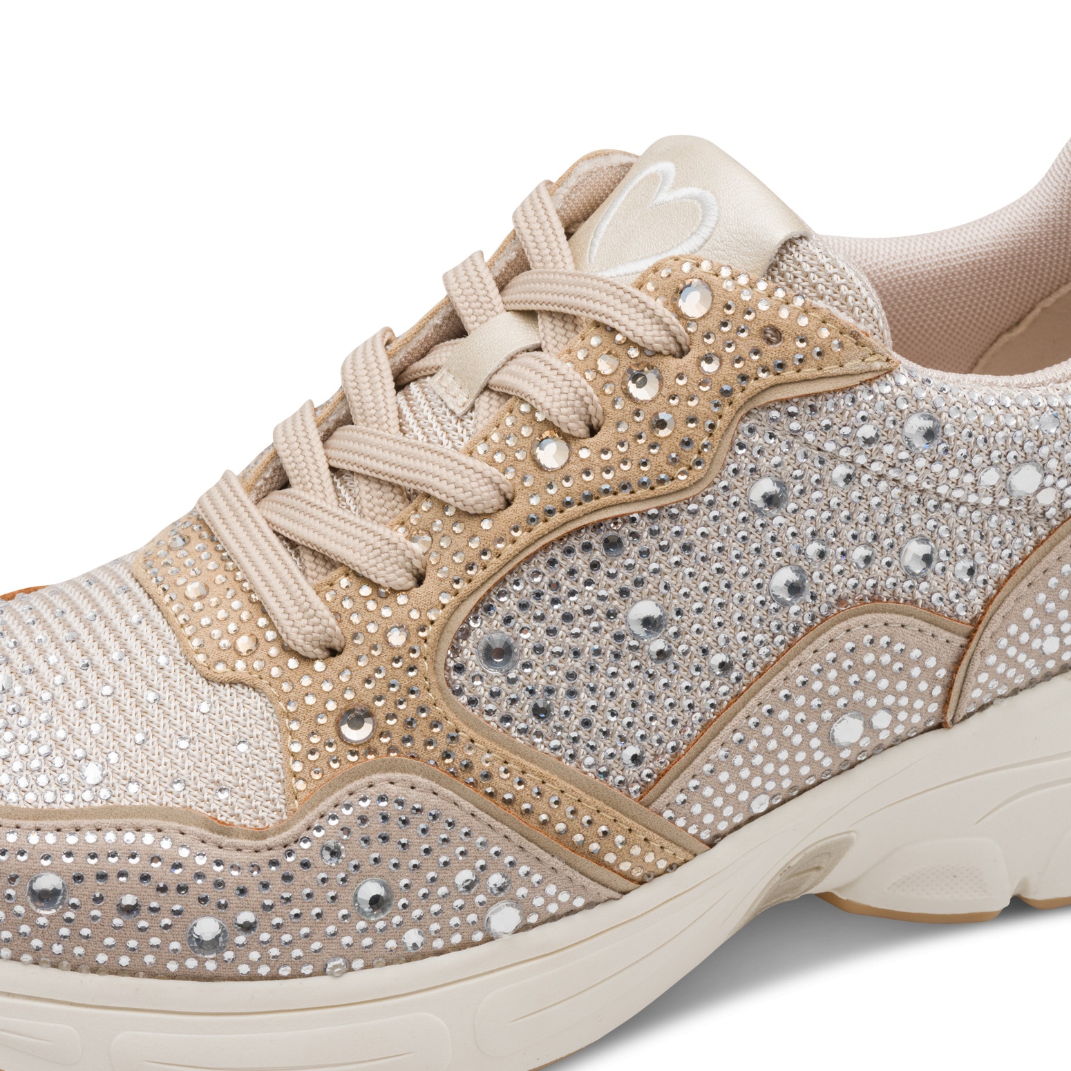 MARCO TOZZI Plateausneaker  Freizeitschuh, Halbschuh, Schnürschuh mit glänzenden Strasssteinen